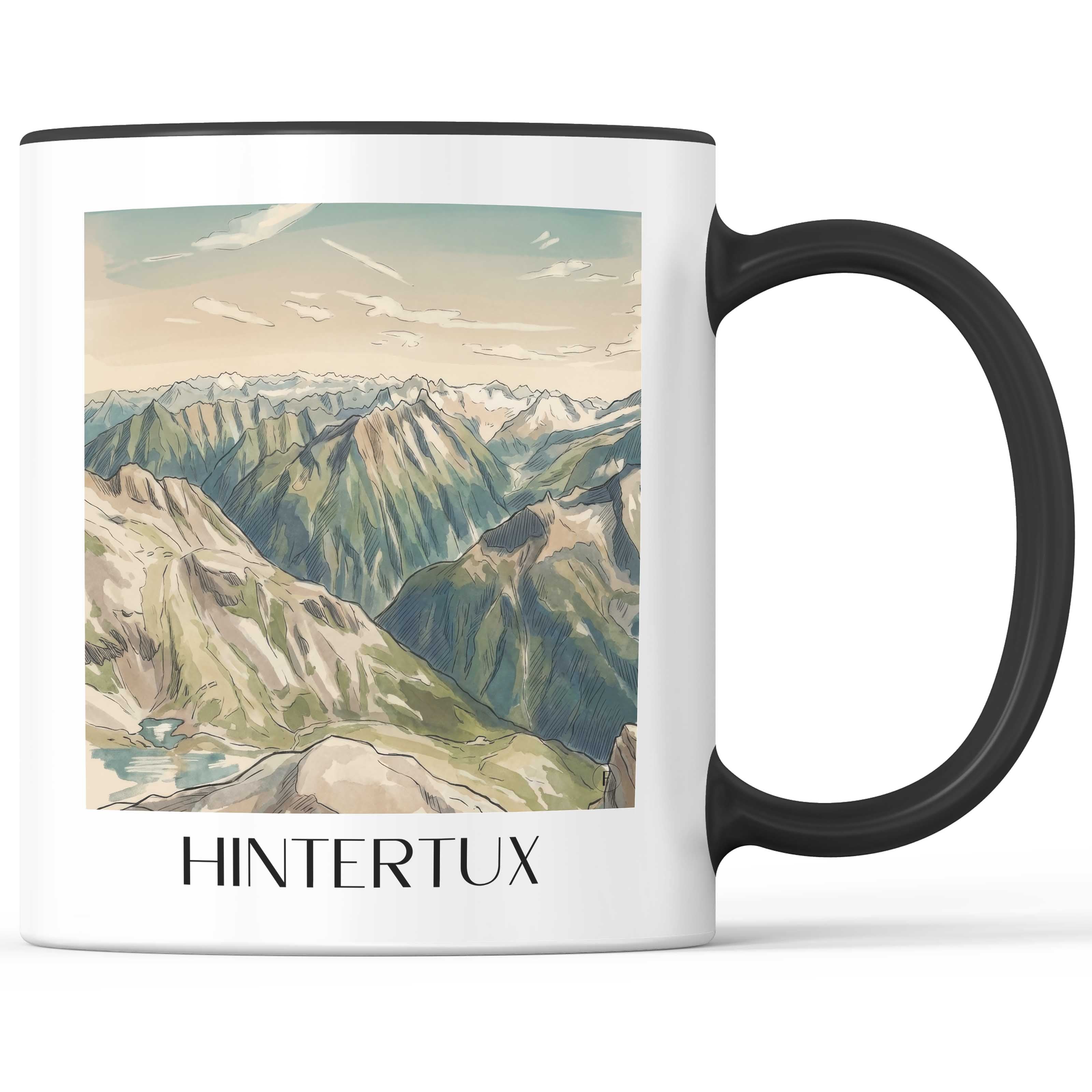 hintertux-zillertal-österreich-kaffeebecher-aquarell