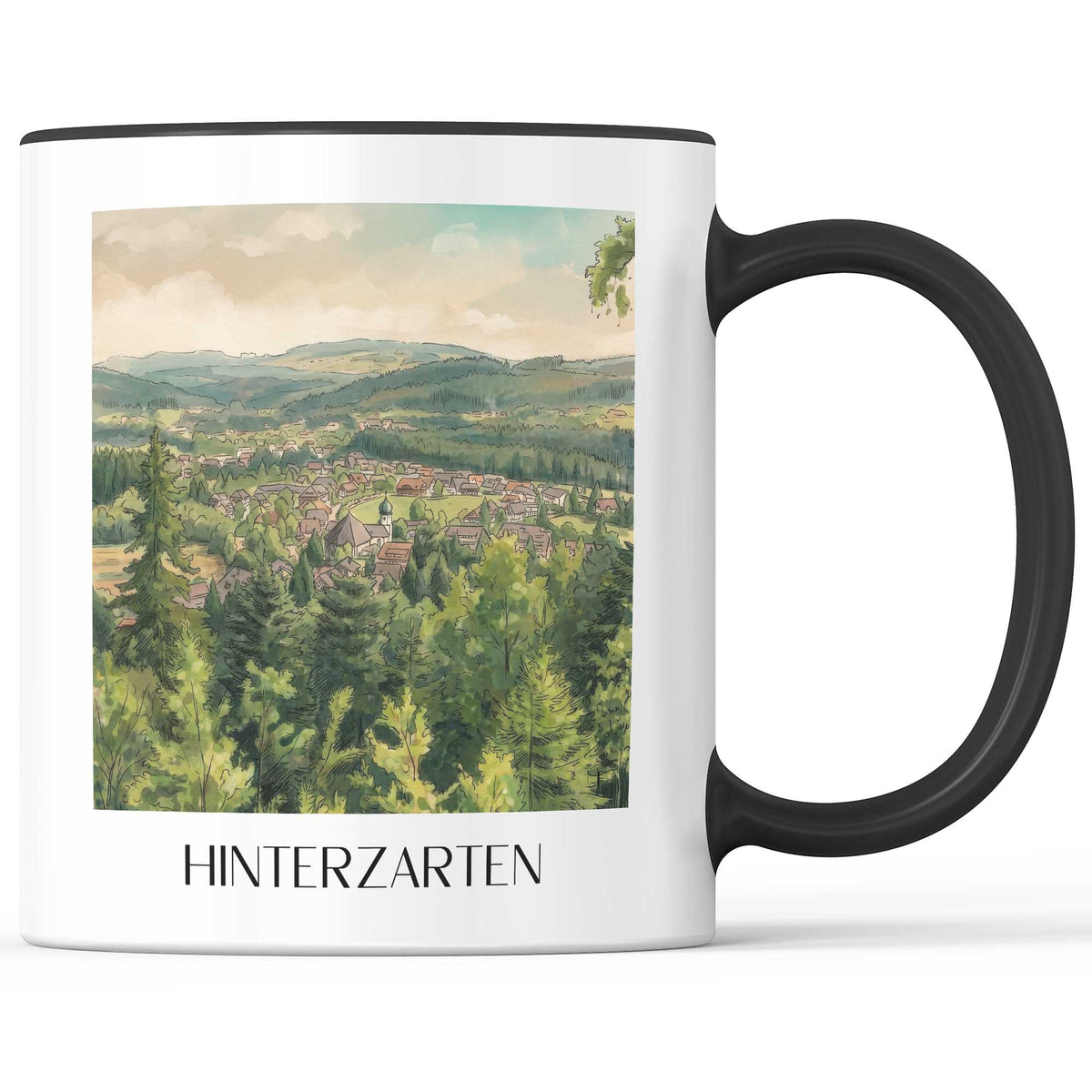 hinterzarten-schwarzwald-deutschland-kaffeebecher-aquarell