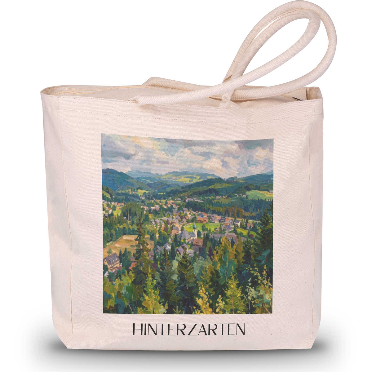 hinterzarten-schwarzwald-deutschland-einkaufstasche-oil-painting-oelgemaelde