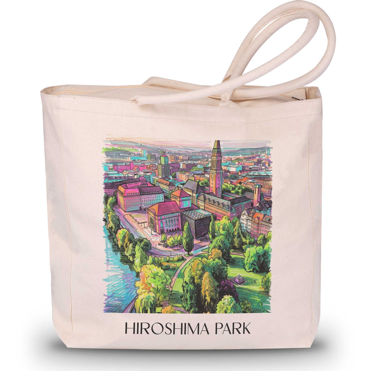 Hiroshimapark Shopping Tasche - Kiel - Deutschland Tote Bag - Einkaufstasche im Tag Graffiti Stil - favplace