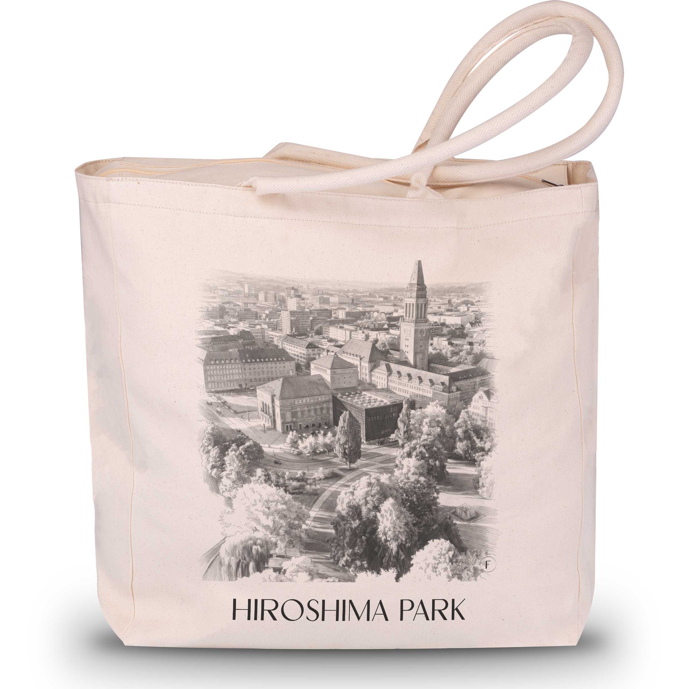 Hiroshimapark Shopping Tasche - Kiel - Deutschland Tote Bag - Einkaufstasche im Zeichnung Stil