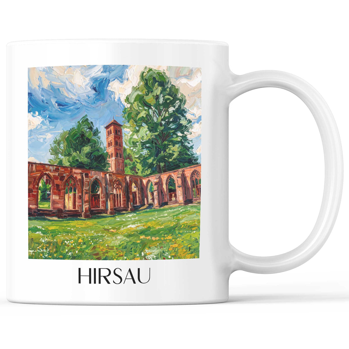Hirsau Kaffeebecher - Nordschwarzwald - Deutschland Becher - Kaffeetasse im Ölgemälde Stil