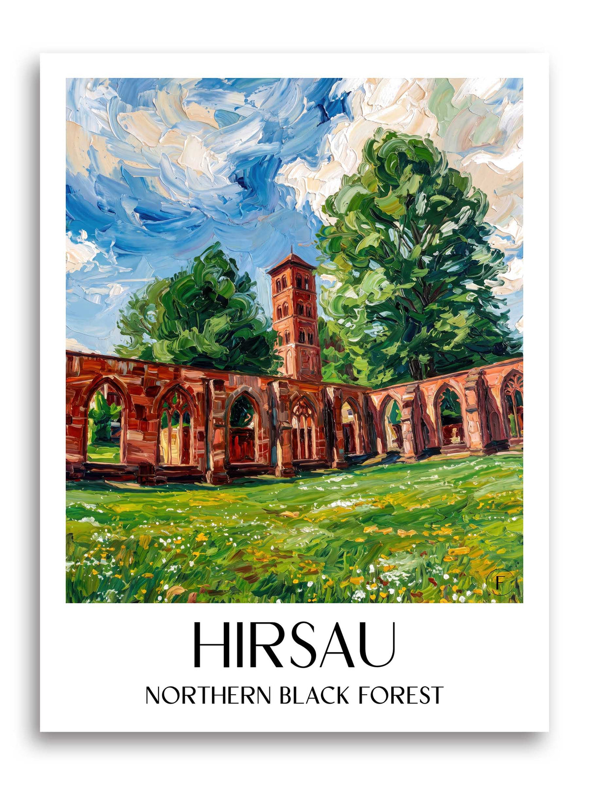 Hirsau Poster - Nordschwarzwald - Deutschland Kunstdruck - Ölgemälde von A4 bis A1 - favplace