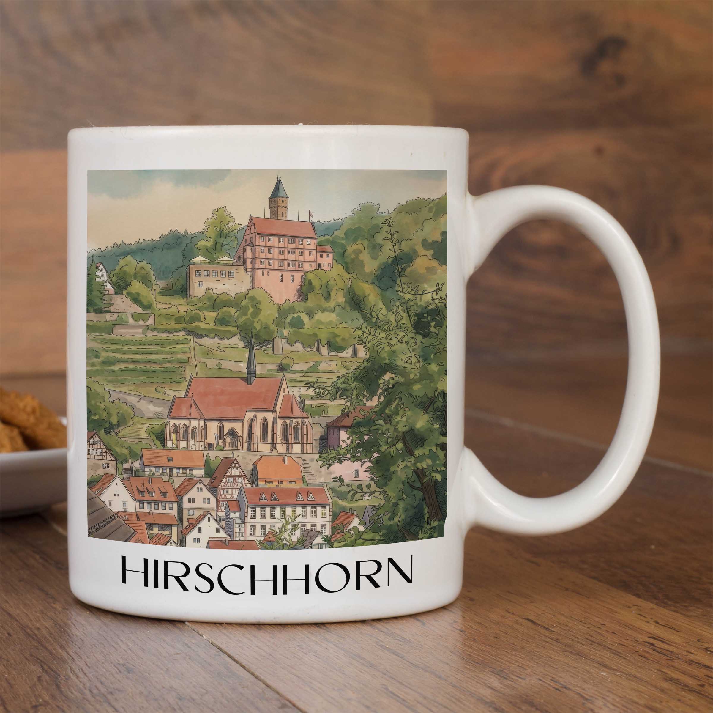 hirschhorn-odenwald-deutschland-kaffeebecher-aquarell