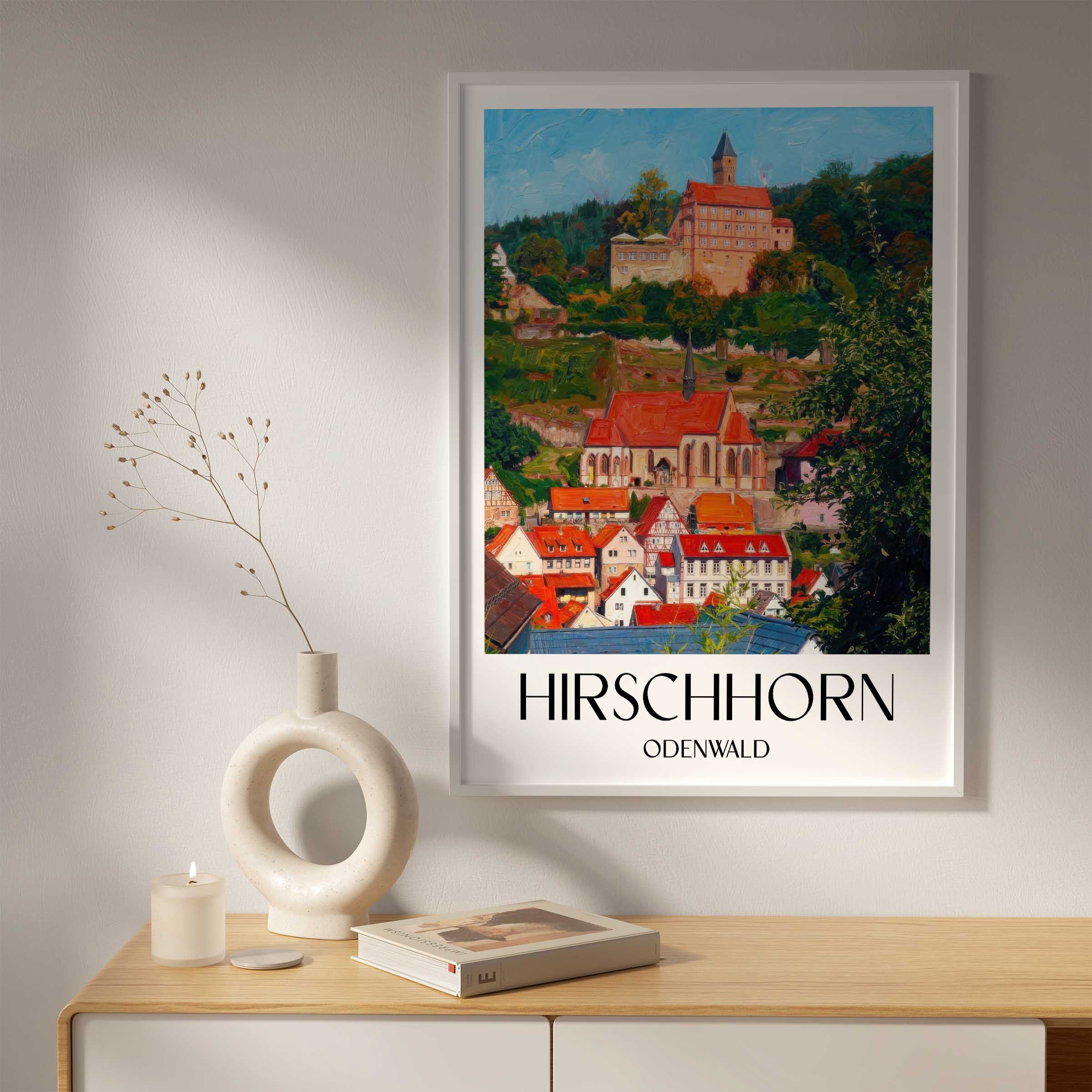 hirschhorn-odenwald-deutschland-poster-oil-painting-oelgemaelde
