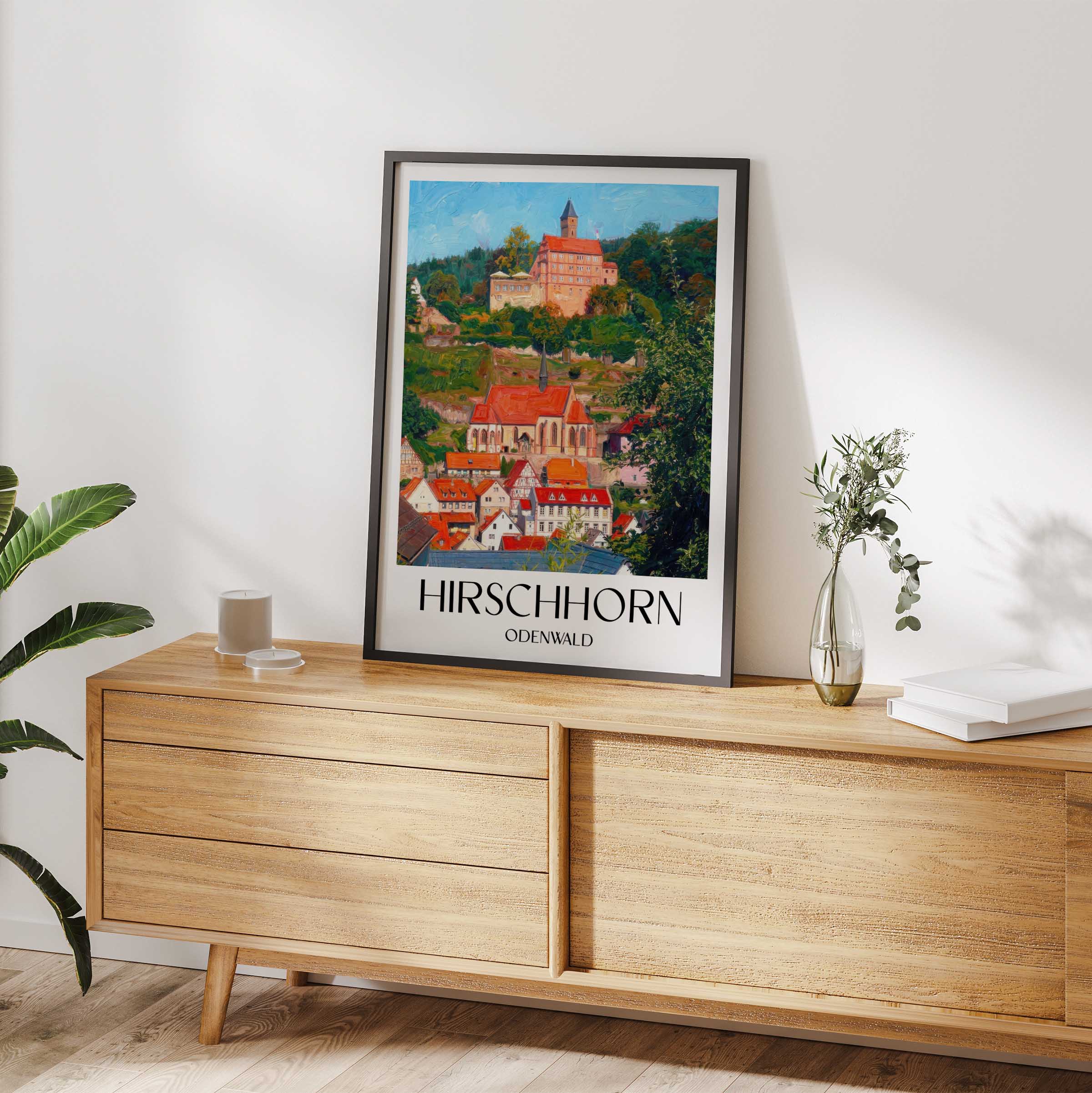 hirschhorn-odenwald-deutschland-poster-oil-painting-oelgemaelde