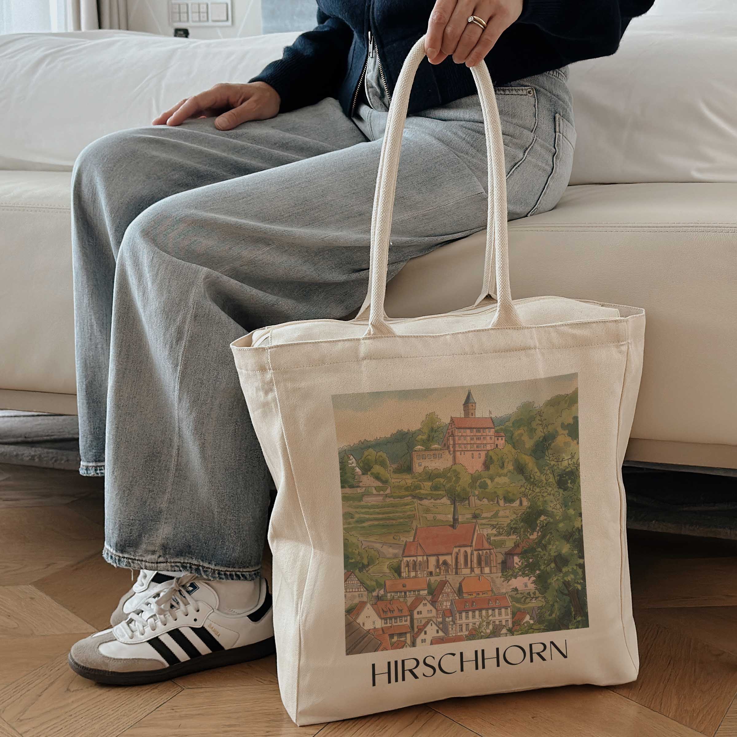 hirschhorn-odenwald-deutschland-einkaufstasche-aquarell
