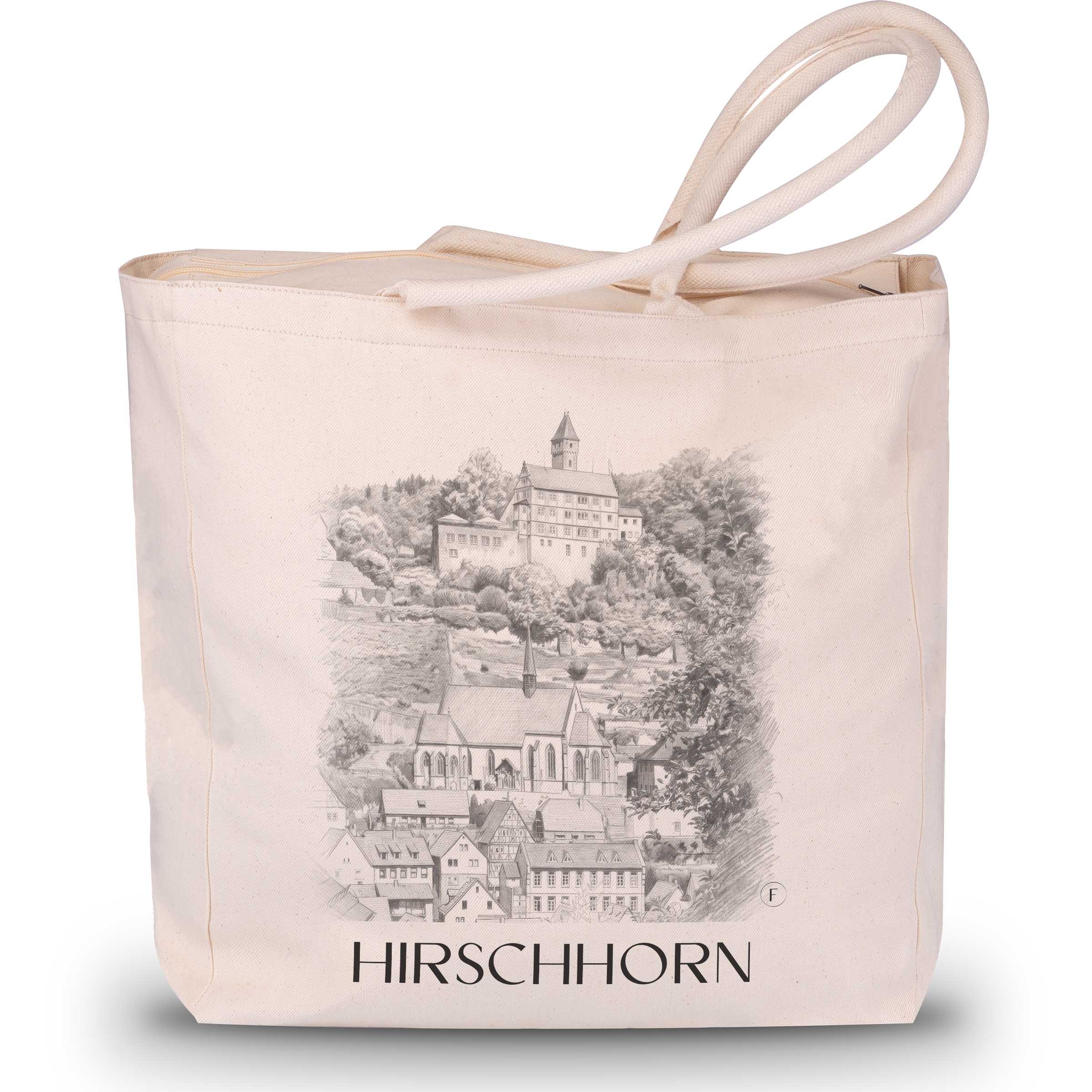 hirschhorn-odenwald-deutschland-einkaufstasche-bleistift-zeichnung-drawing