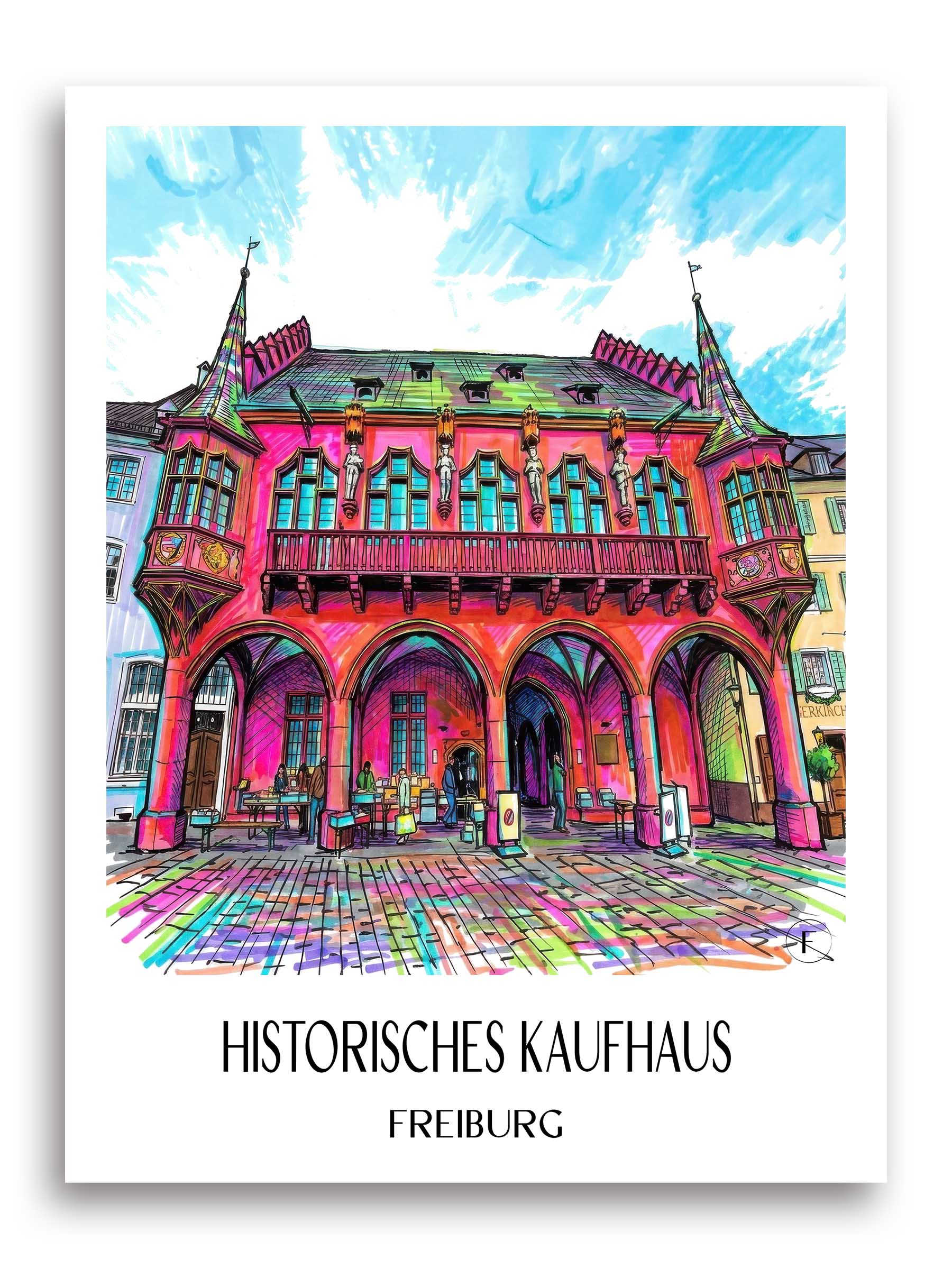 historisches-kaufhaus-freiburg-deutschland-poster-graffiti