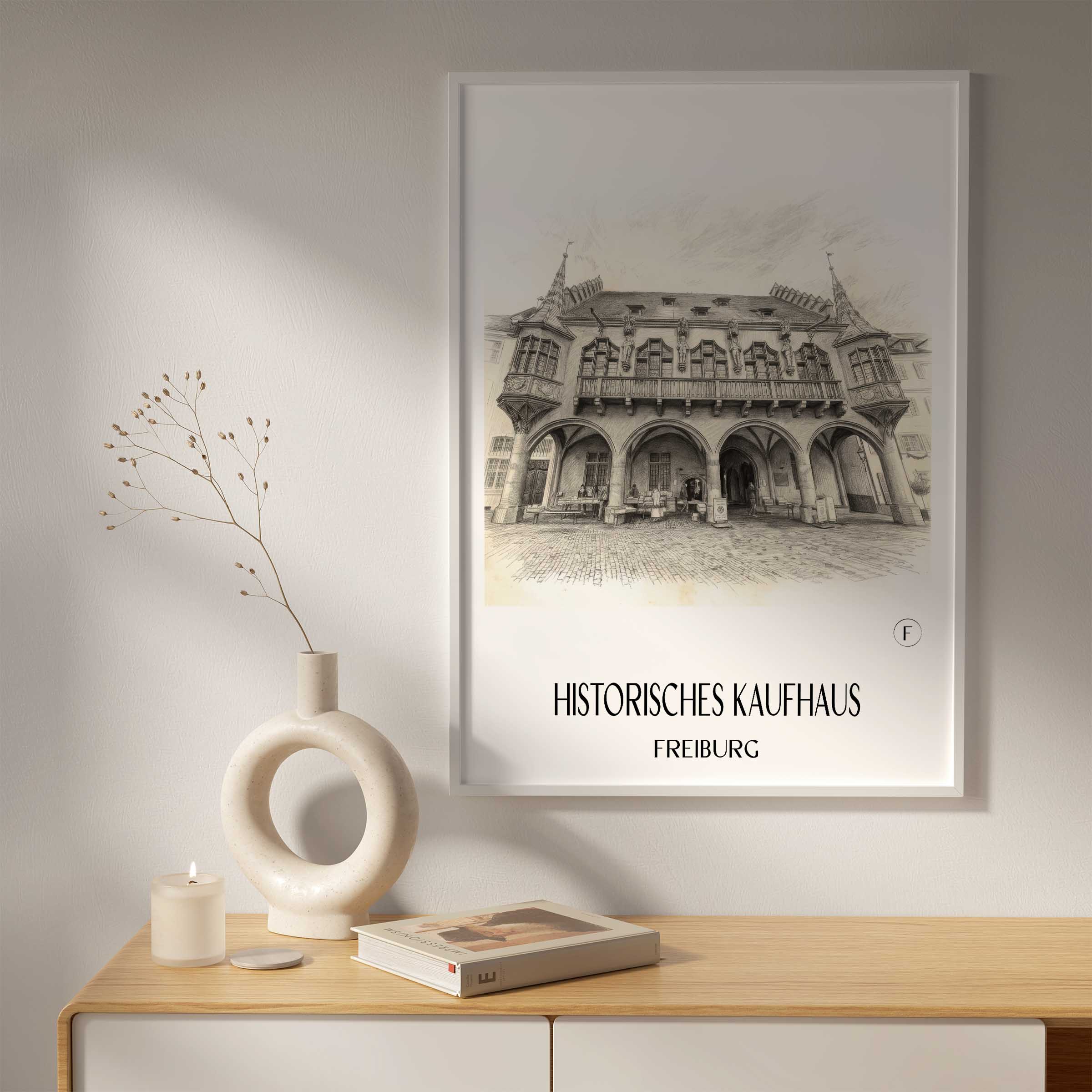 historisches-kaufhaus-freiburg-deutschland-poster-bleistift-zeichnung-drawing