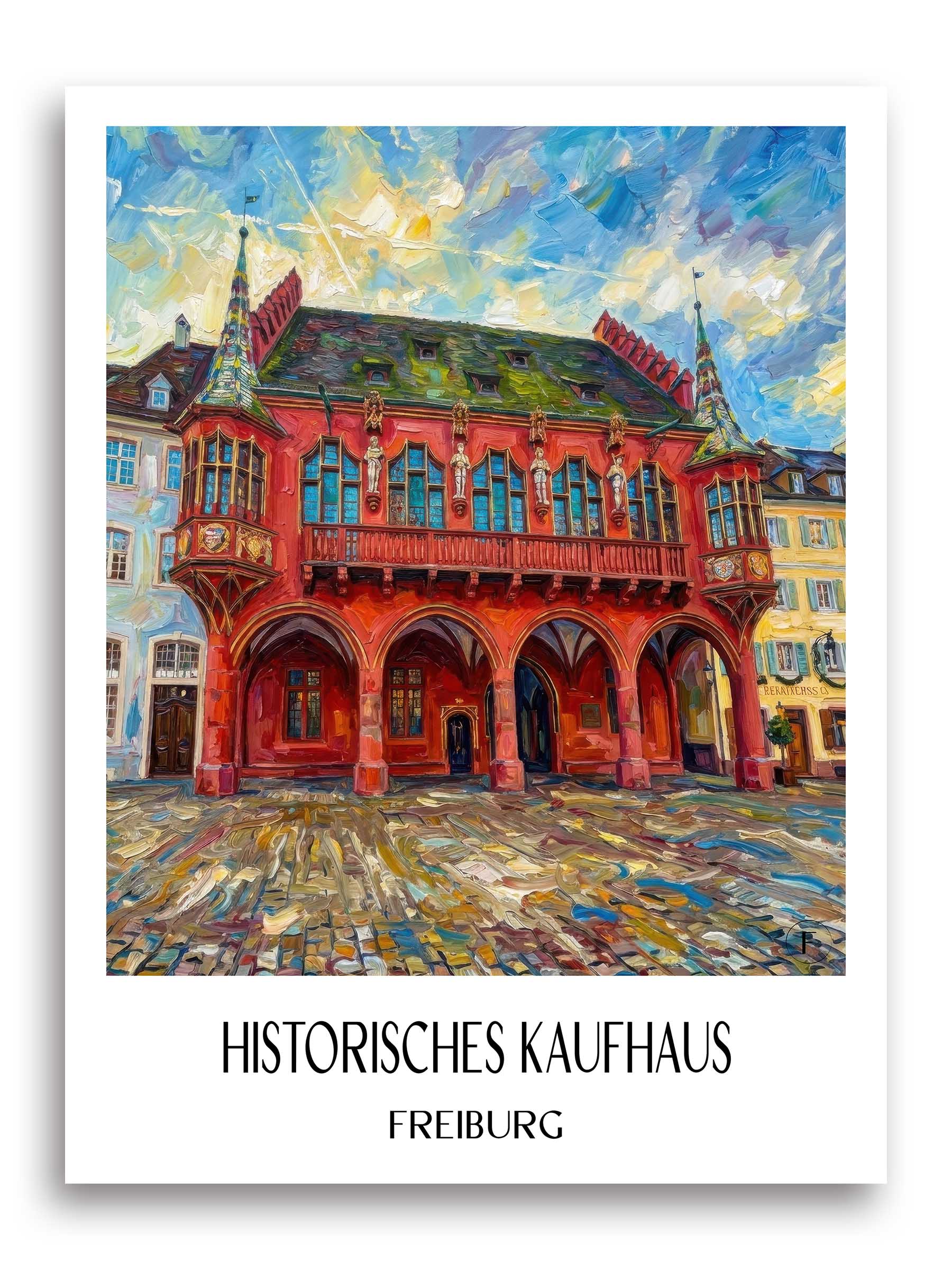 historisches-kaufhaus-freiburg-deutschland-poster-oil-painting-oelgemaelde