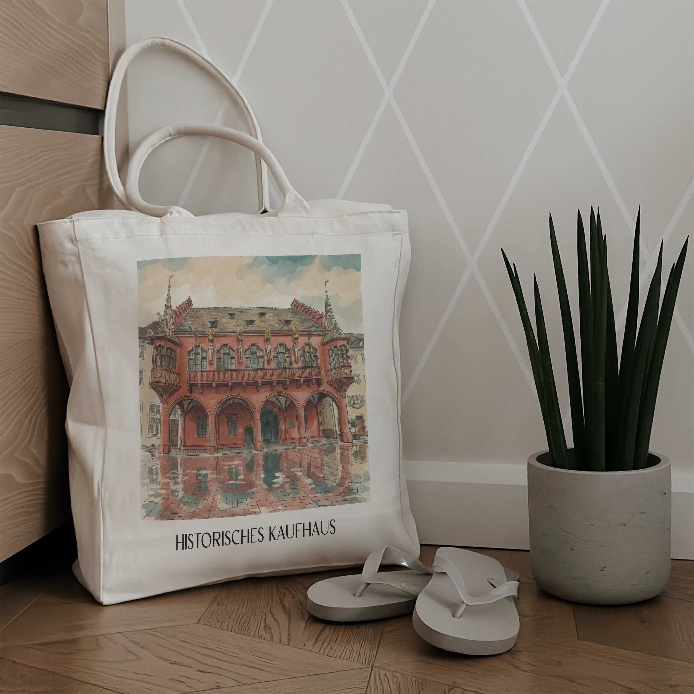 historisches-kaufhaus-freiburg-deutschland-einkaufstasche-aquarell