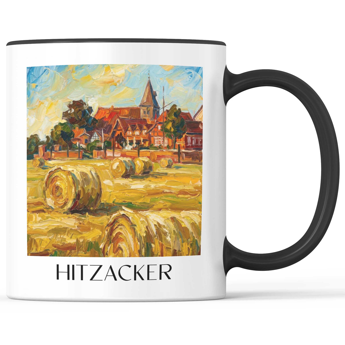 Hitzacker Kaffeebecher - Niedersachsen - Deutschland Becher - Kaffeetasse im Ölgemälde Stil - favplace