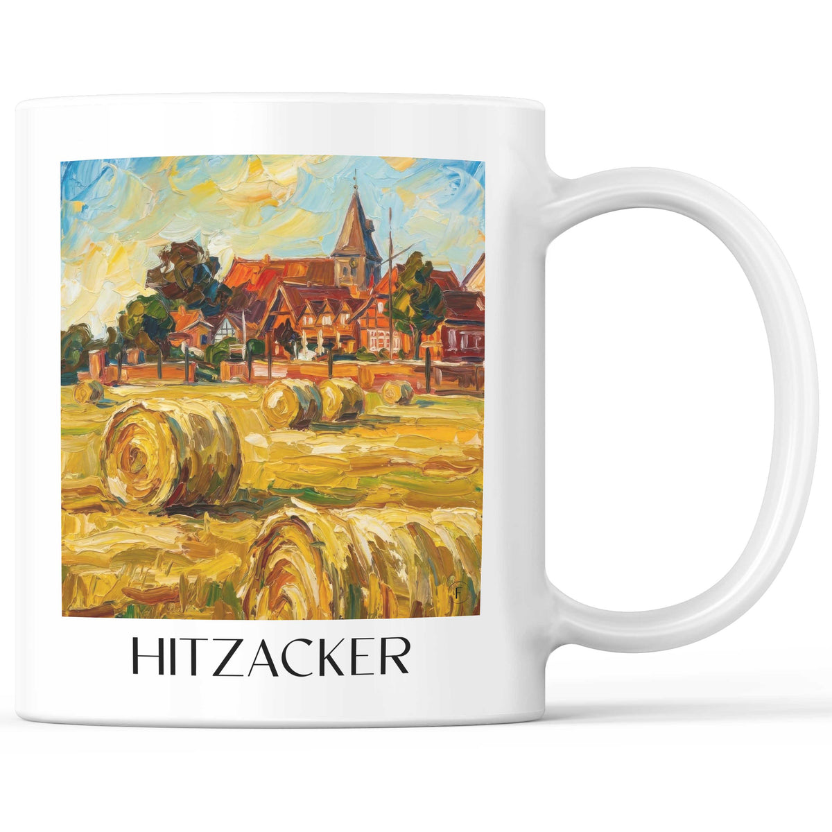 Hitzacker Kaffeebecher - Niedersachsen - Deutschland Becher - Kaffeetasse im Ölgemälde Stil - favplace