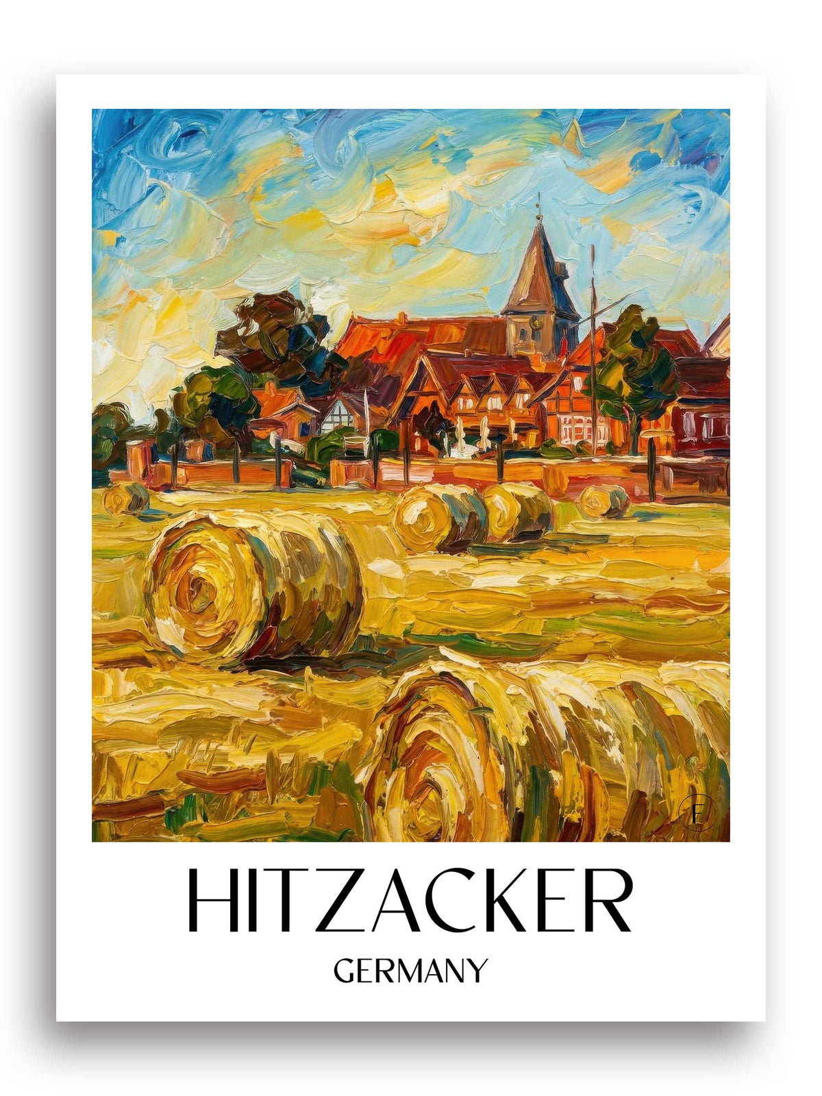 Hitzacker Poster - Niedersachsen - Deutschland Kunstdruck - Ölgemälde von A4 bis A1 - favplace