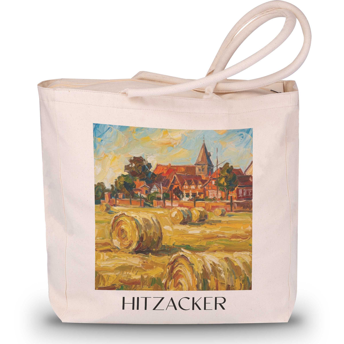 Hitzacker Shopping Tasche - Niedersachsen - Deutschland Tote Bag - Einkaufstasche im Ölgemälde Stil - favplace