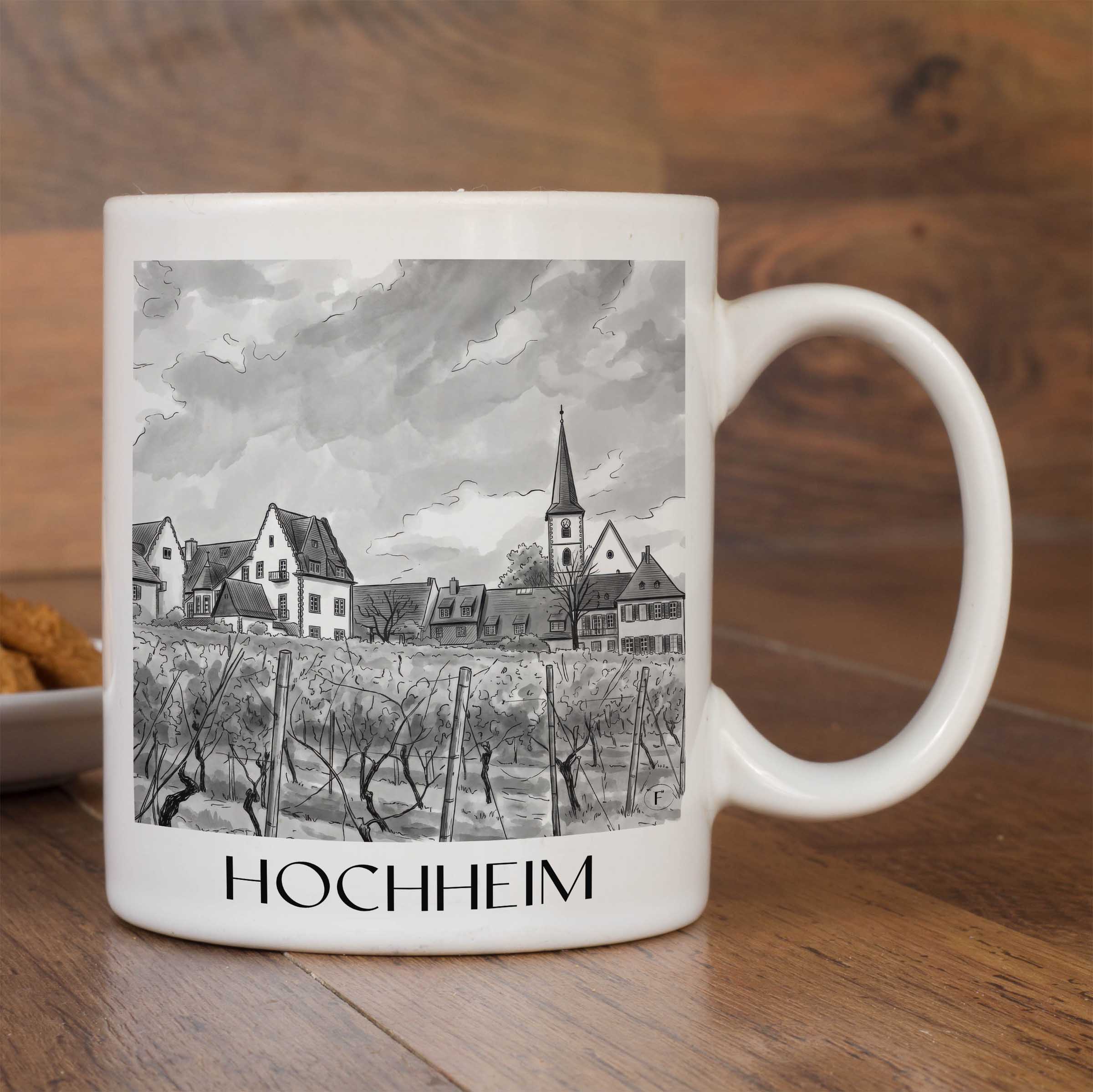 hochheim-taunus-deutschland-kaffeebecher-aquarell-schwarz-weiss