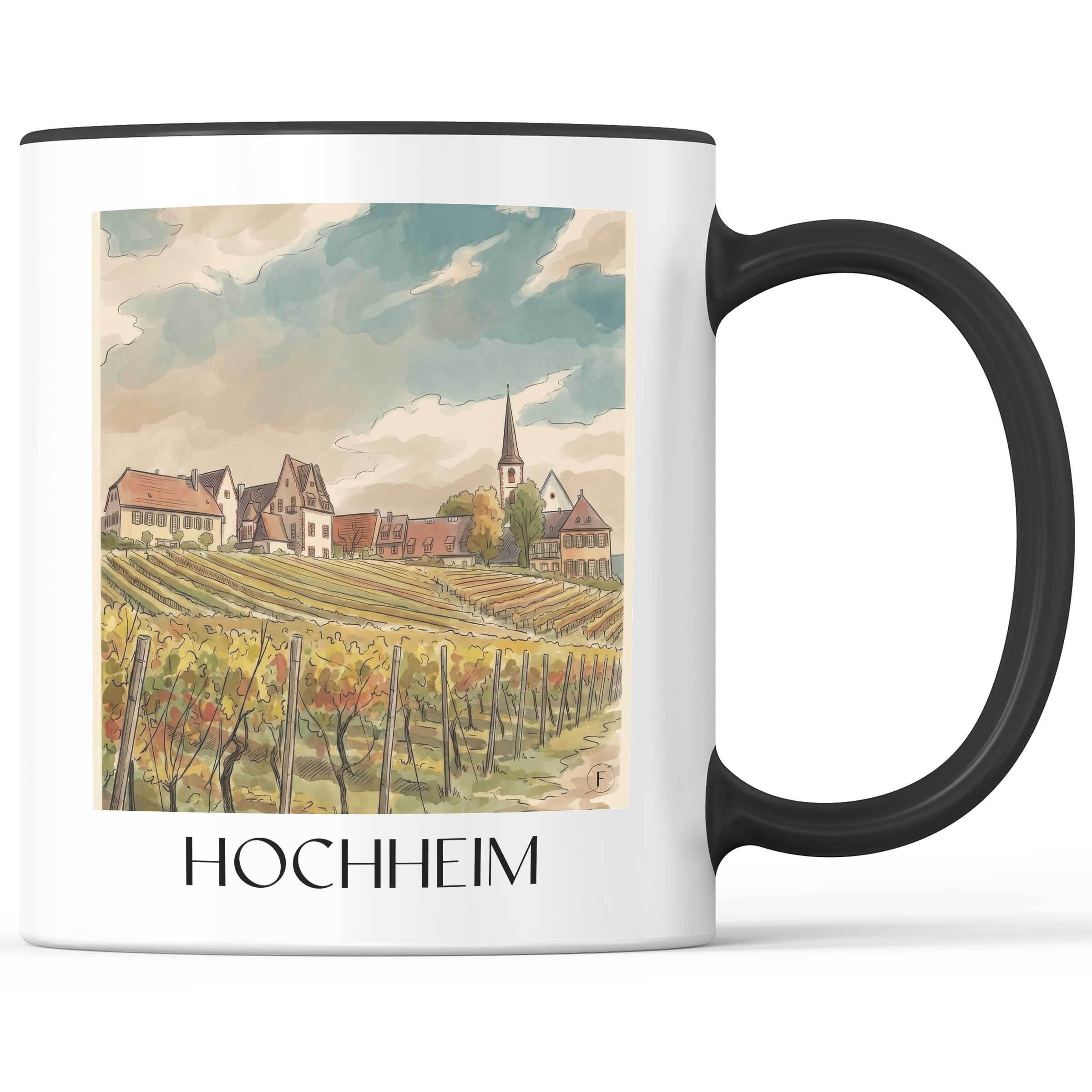 Hochheim Kaffeebecher - Taunus - Deutschland Becher - Kaffeetasse im Aquarell Stil - favplace
