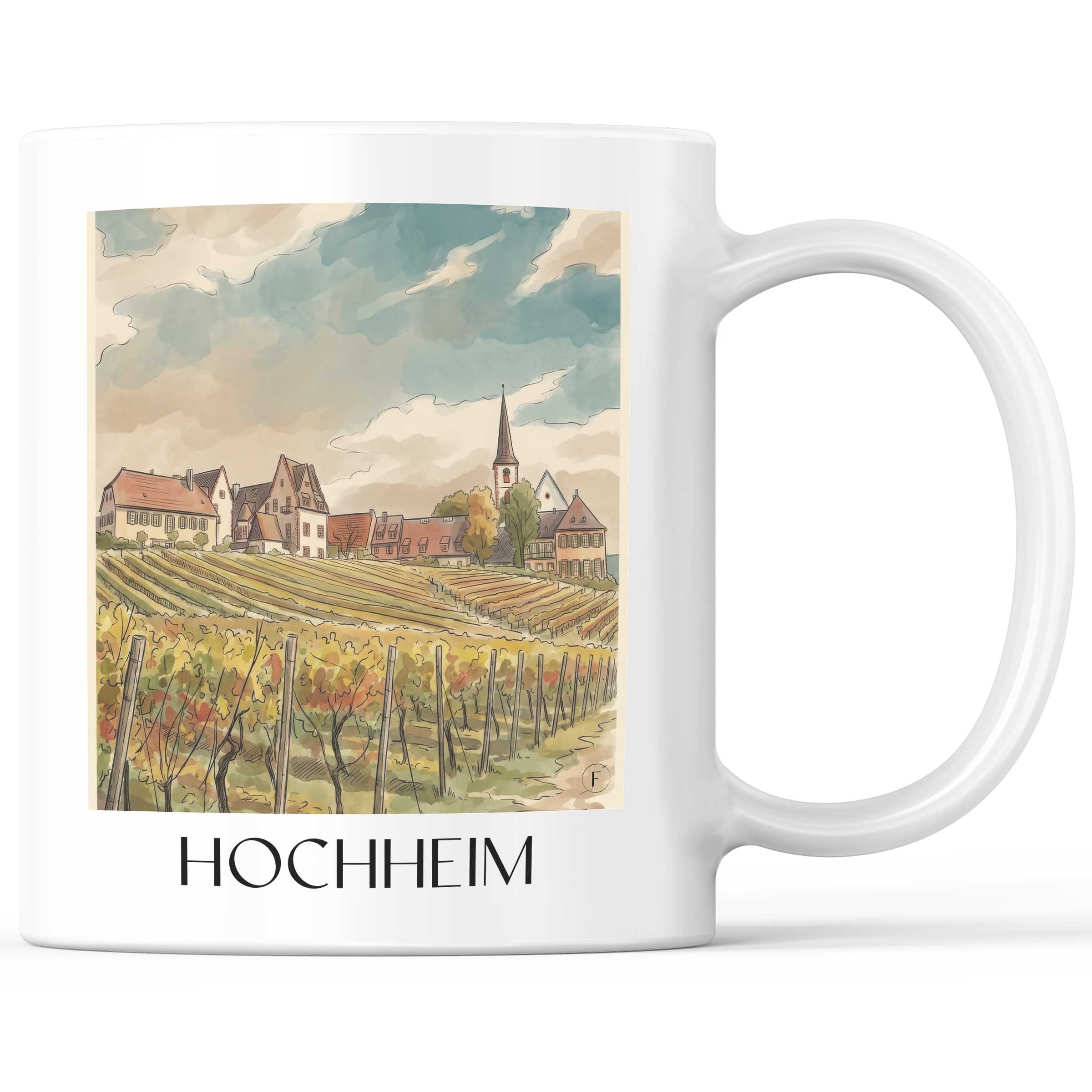 Hochheim Kaffeebecher - Taunus - Deutschland Becher - Kaffeetasse im Aquarell Stil - favplace