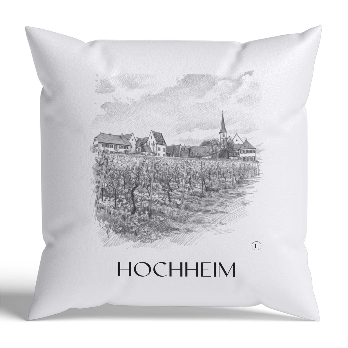 Hochheim Kissenhülle - Zierkissen Bezug - Taunus - Deutschland Kissen bzw. Kissenbezug im Zeichnung Stil - favplace