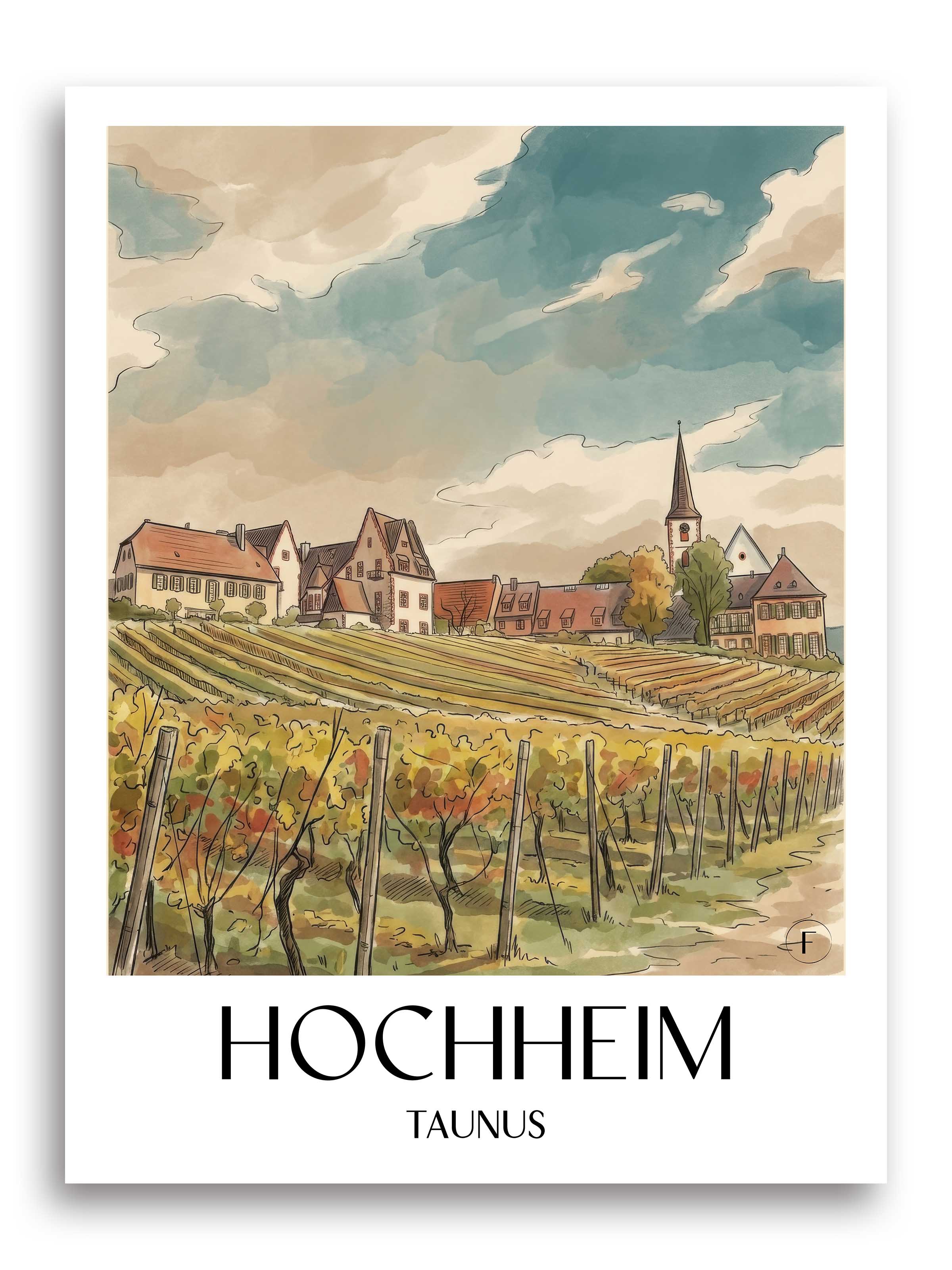 hochheim-taunus-deutschland-poster-aquarell