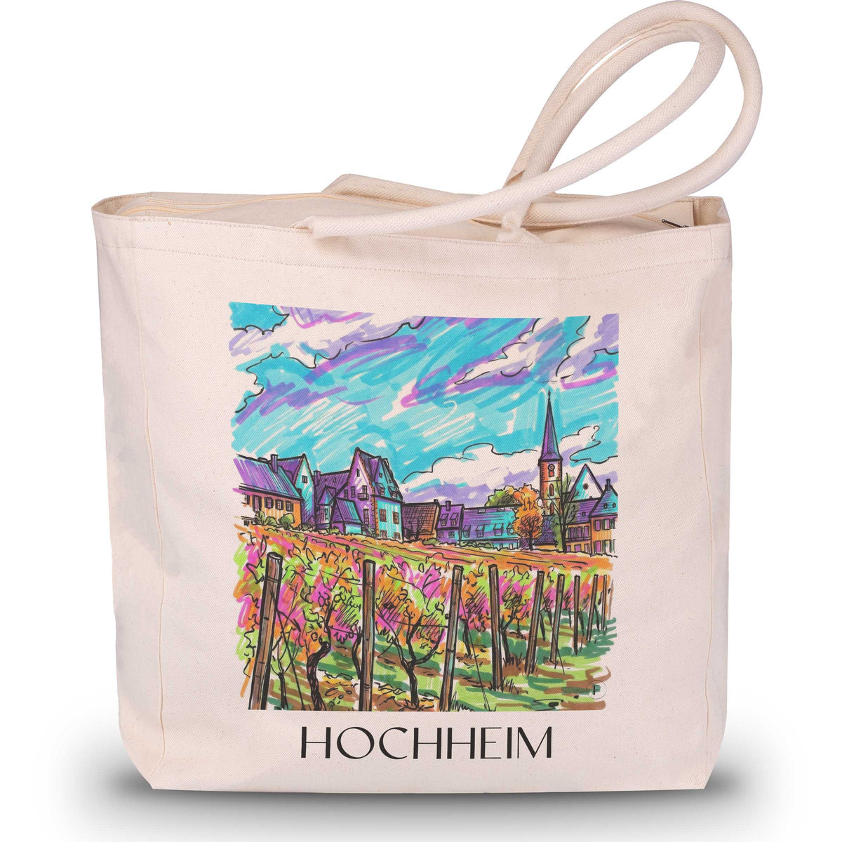 Hochheim Shopping Tasche - Taunus - Deutschland Tote Bag - Einkaufstasche im Tag Graffiti Stil - favplace
