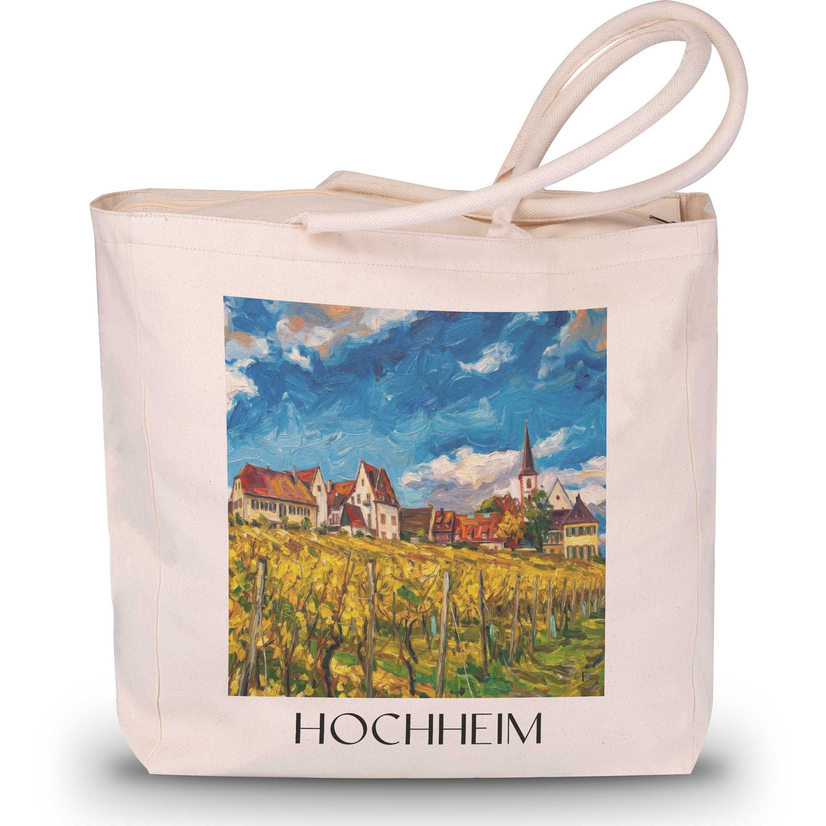 Hochheim Shopping Tasche - Taunus - Deutschland Tote Bag - Einkaufstasche im Ölgemälde Stil - favplace