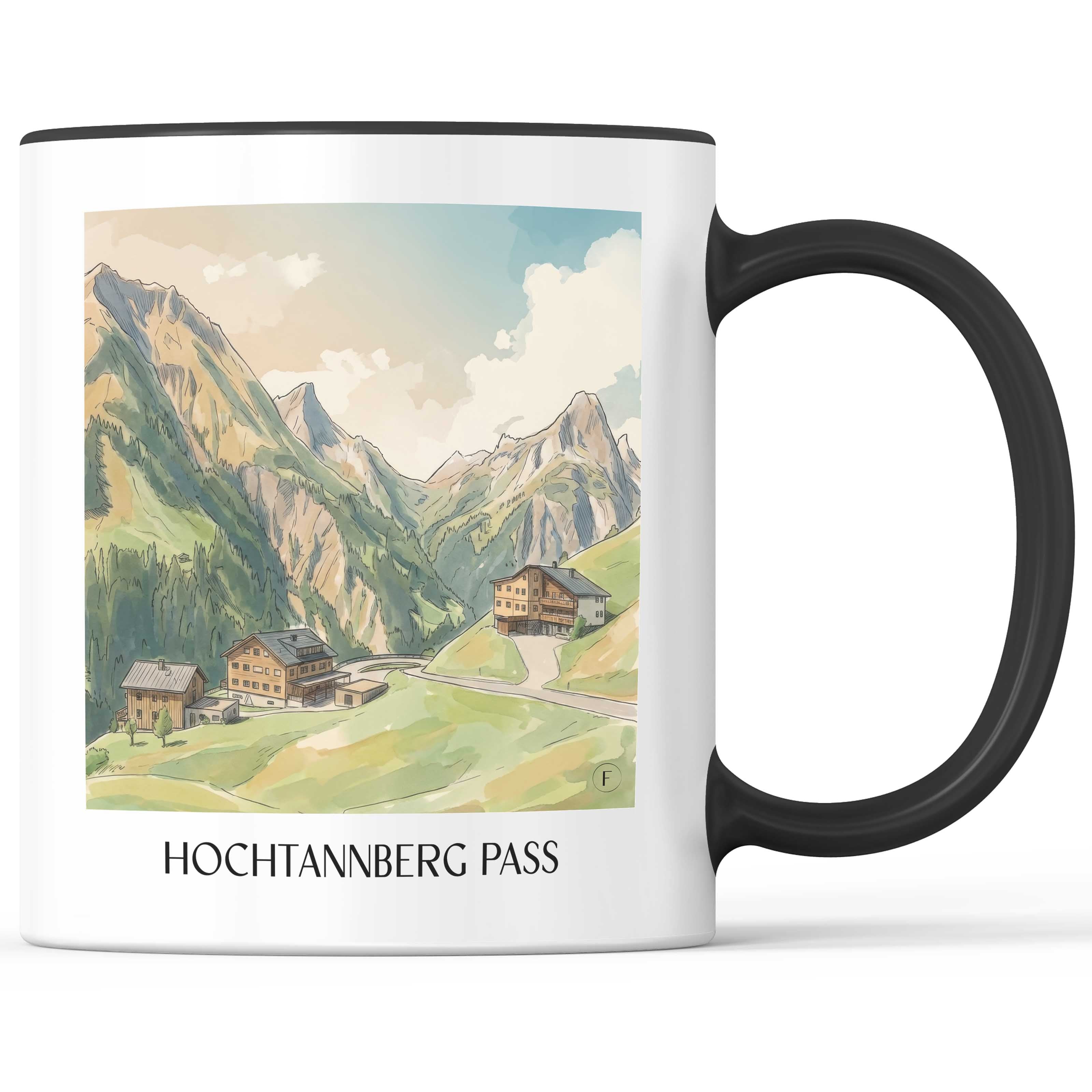Hochtannbergpass Kaffeebecher - Vorarlberg - Österreich Becher - Kaffeetasse im Aquarell Stil - favplace