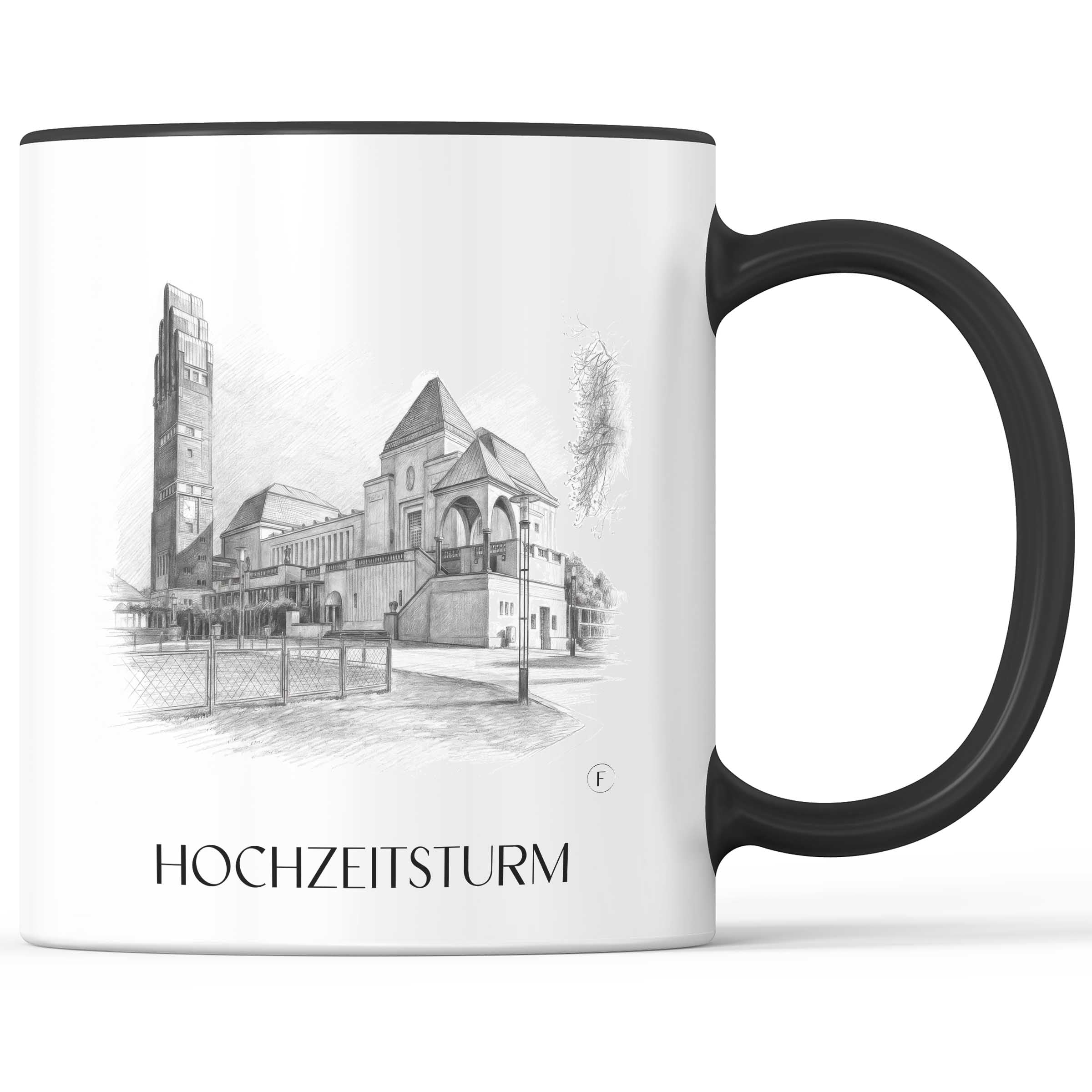 hochzeitsturm-darmstadt-deutschland-kaffeebecher-bleistift-zeichnung-drawing