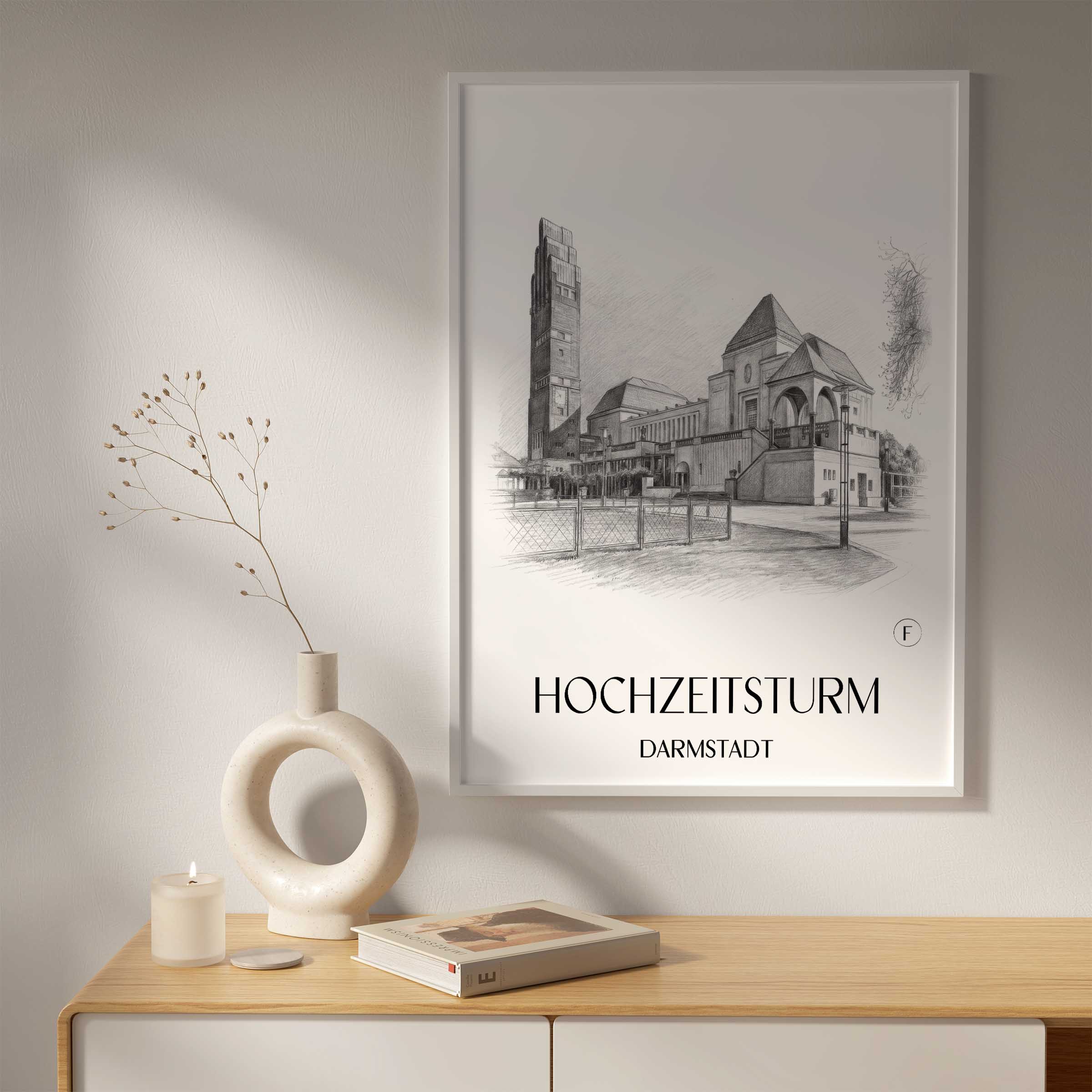 hochzeitsturm-darmstadt-deutschland-poster-bleistift-zeichnung-drawing