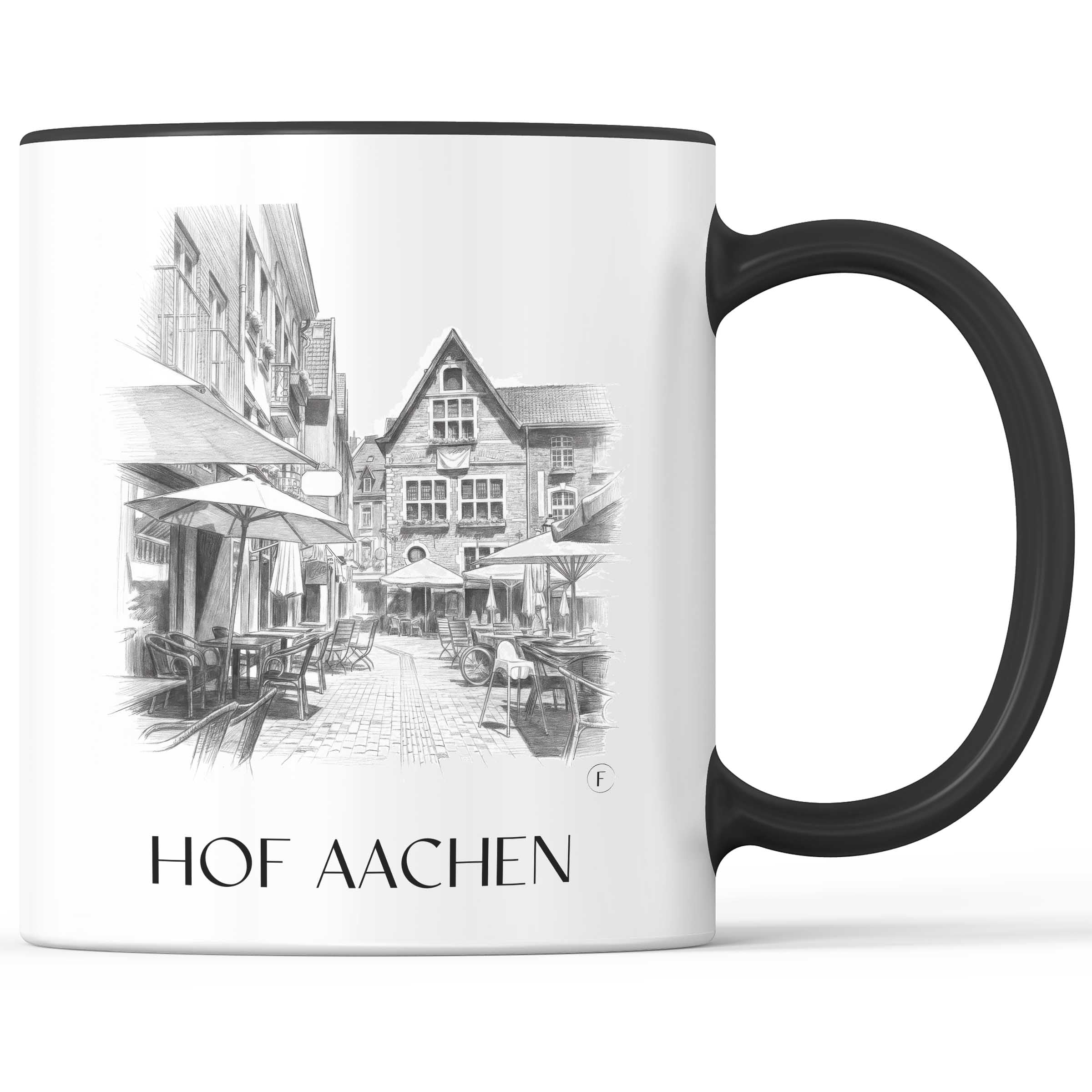 hof-aachen-deutschland-kaffeebecher-bleistift-zeichnung-drawing