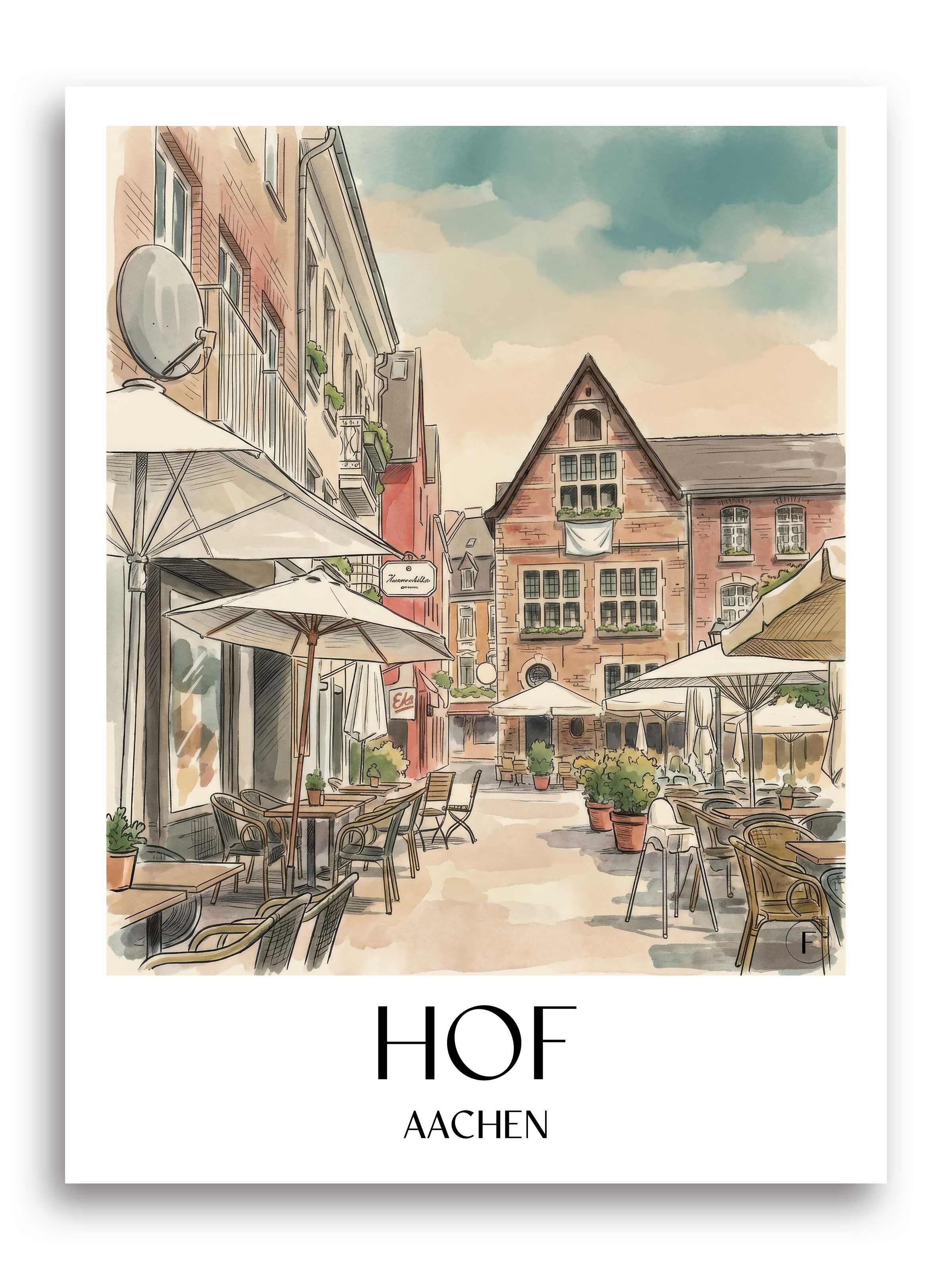 hof-aachen-deutschland-poster-aquarell