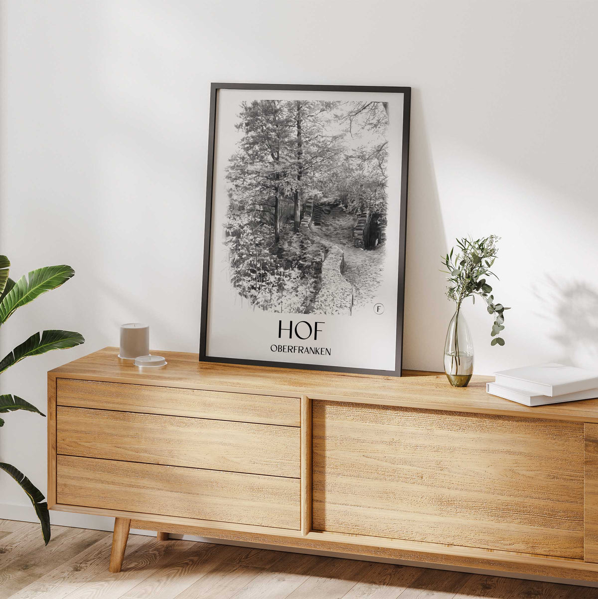 hof-oberfranken-deutschland-poster-bleistift-zeichnung-drawing