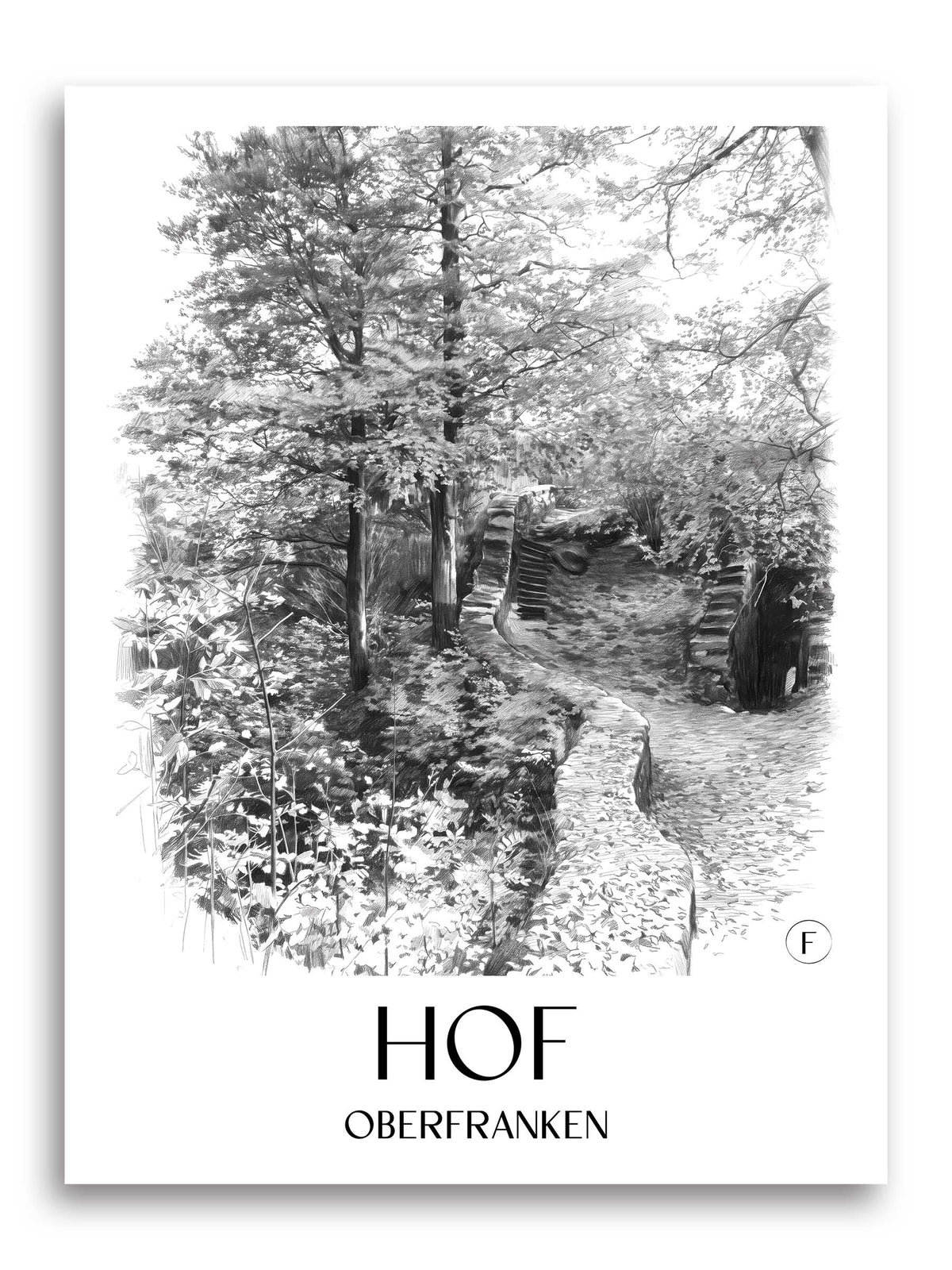 hof-oberfranken-deutschland-poster-bleistift-zeichnung-drawing