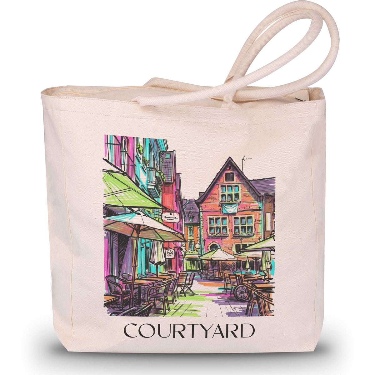 Hof Shopping Tasche - Aachen - Deutschland Tote Bag - Einkaufstasche im Tag Graffiti Stil - favplace