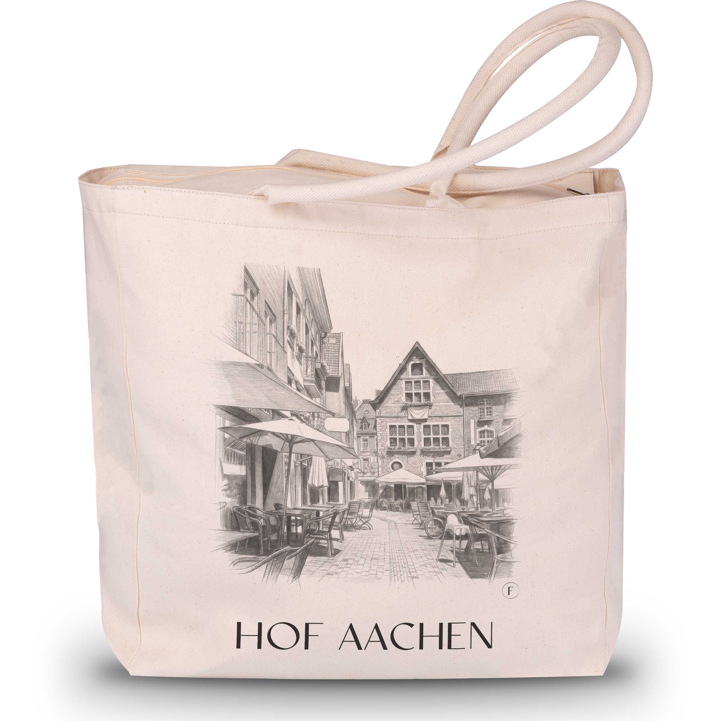 hof-aachen-deutschland-einkaufstasche-bleistift-zeichnung-drawing