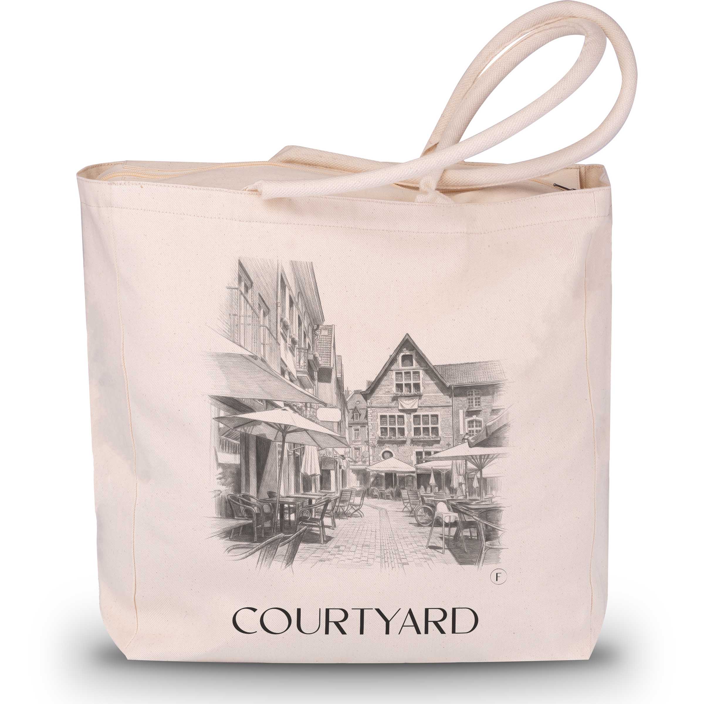 Hof Shopping Tasche - Aachen - Deutschland Tote Bag - Einkaufstasche im Zeichnung Stil