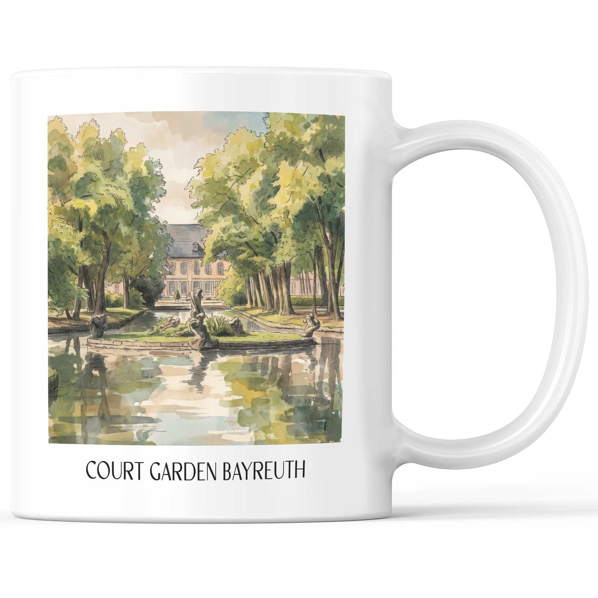 Hofgarten Kaffeebecher - Bayreuth - Deutschland Becher - Kaffeetasse im Aquarell Stil - favplace