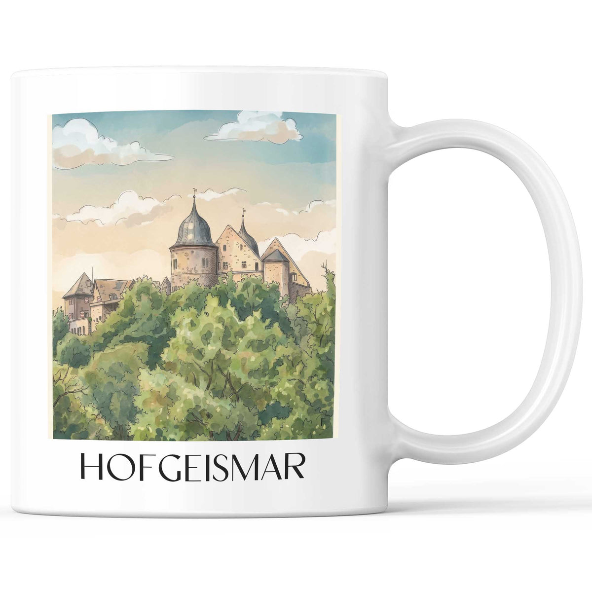Hofgeismar Kaffeebecher - Hessen - Deutschland Becher - Kaffeetasse im Aquarell Stil - favplace