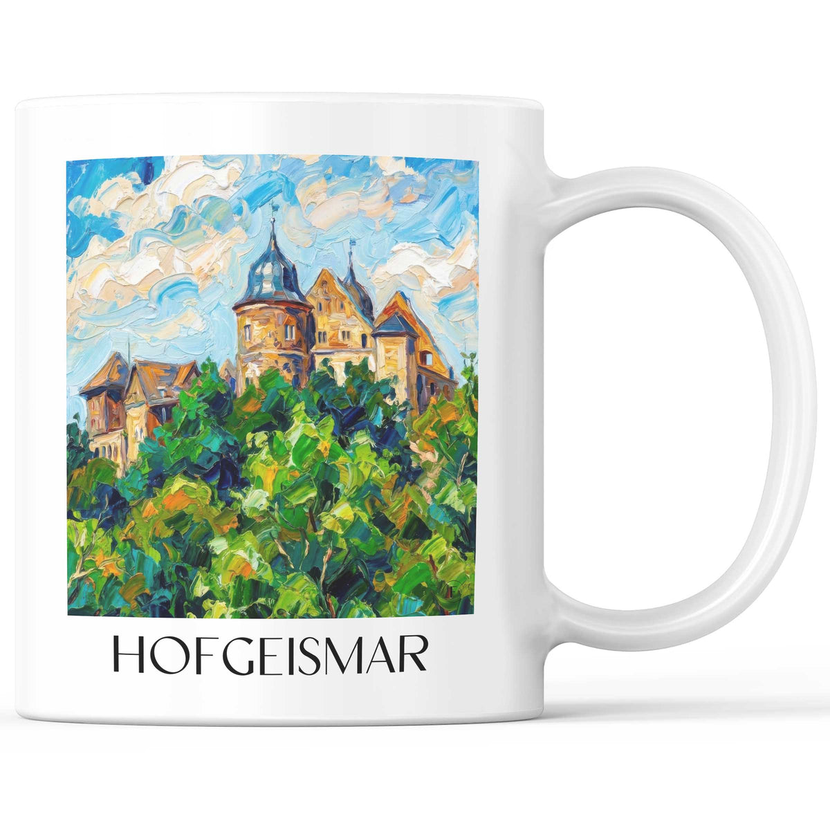 Hofgeismar Kaffeebecher - Hessen - Deutschland Becher - Kaffeetasse im Ölgemälde Stil - favplace