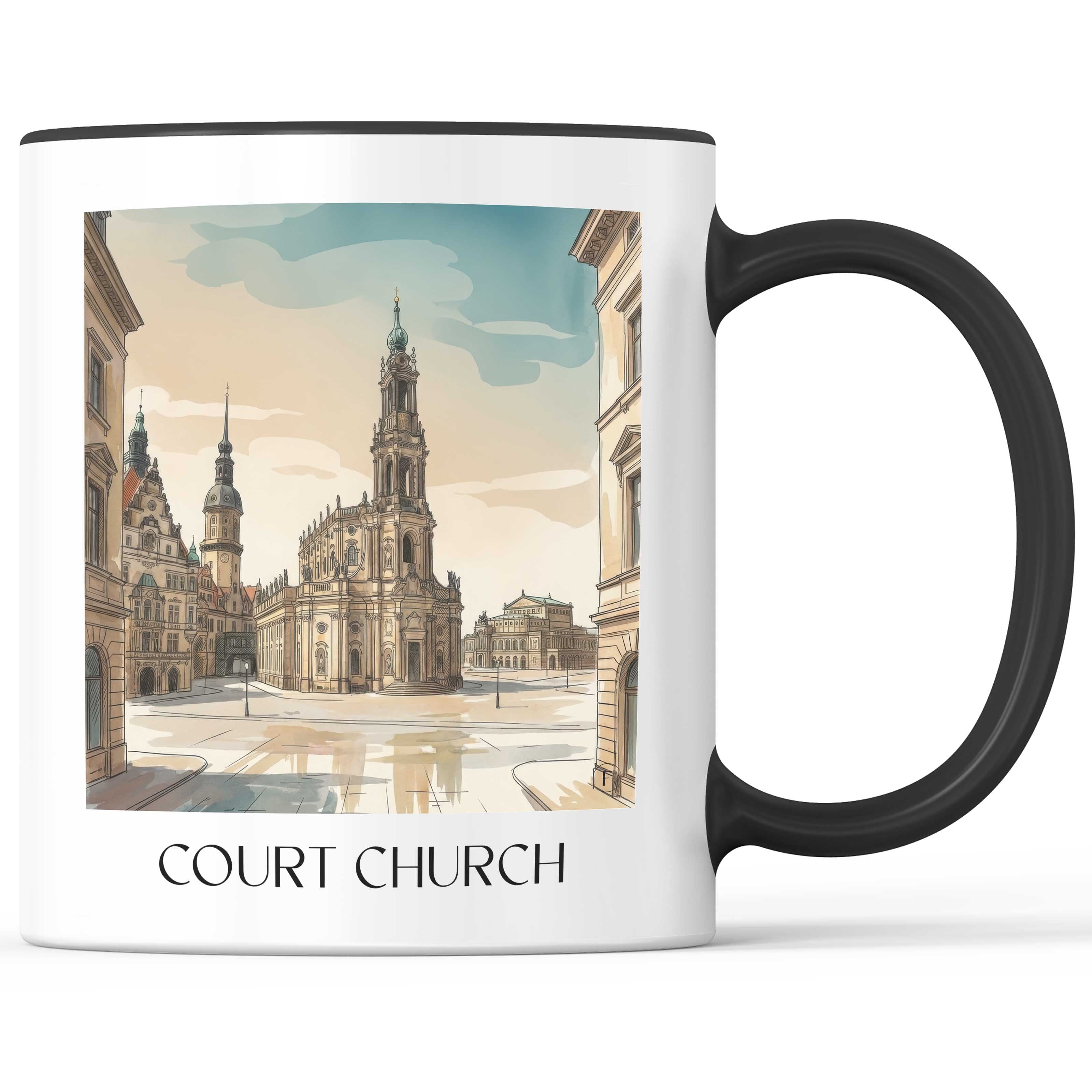 Hofkirche Kaffeebecher - Dresden - Deutschland Becher - Kaffeetasse im Aquarell Stil - favplace