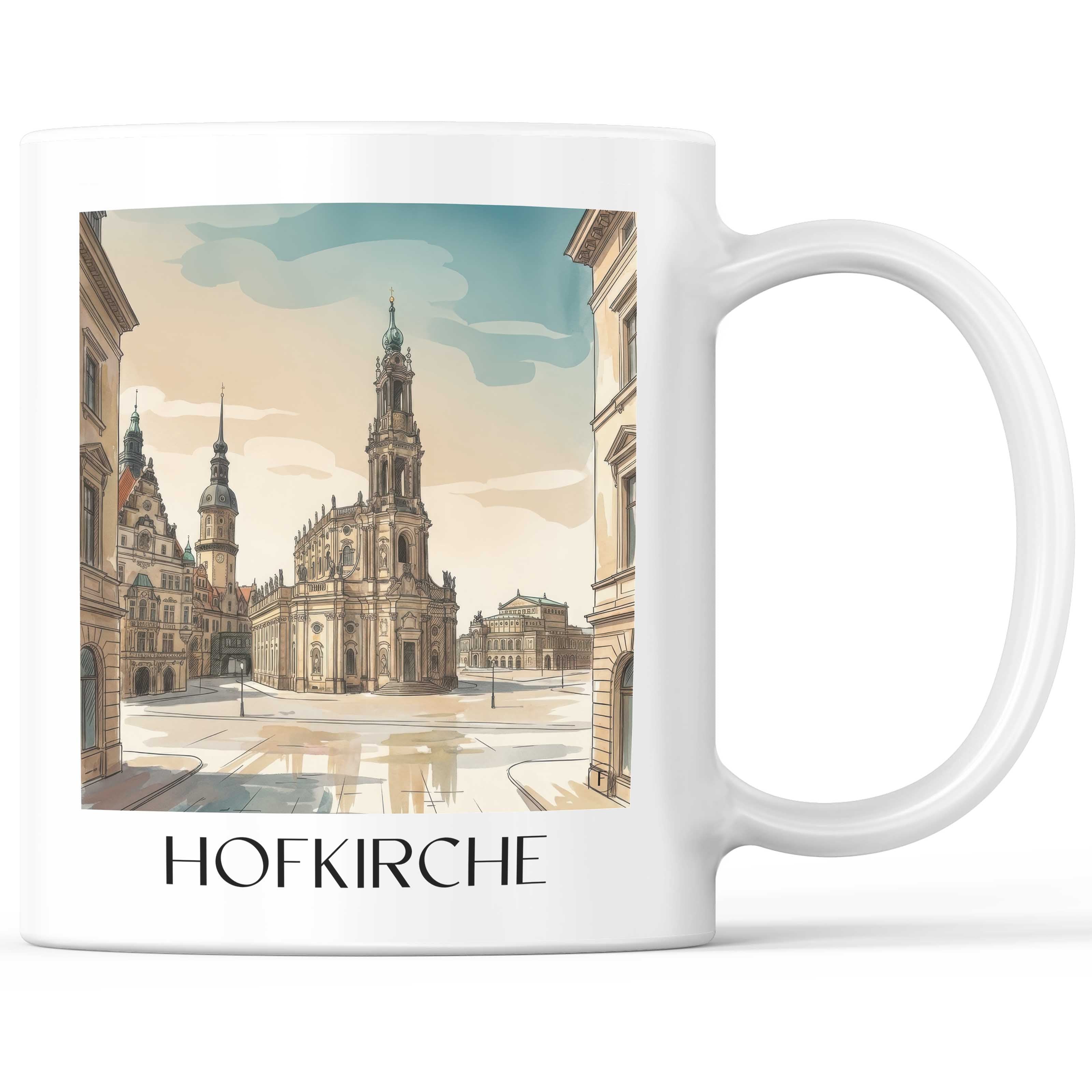 Hofkirche Kaffeebecher - Dresden - Deutschland Becher - Kaffeetasse im Aquarell Stil - favplace