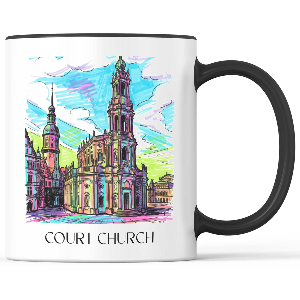 Hofkirche Kaffeebecher - Dresden - Deutschland Becher - Kaffeetasse im Tag Graffiti Stil - favplace