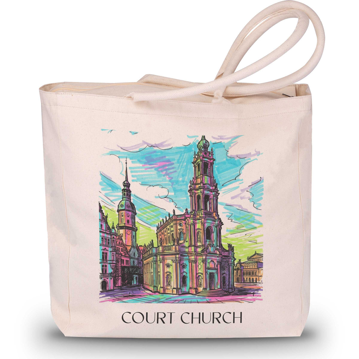 Hofkirche Shopping Tasche - Dresden - Deutschland Tote Bag - Einkaufstasche im Tag Graffiti Stil - favplace