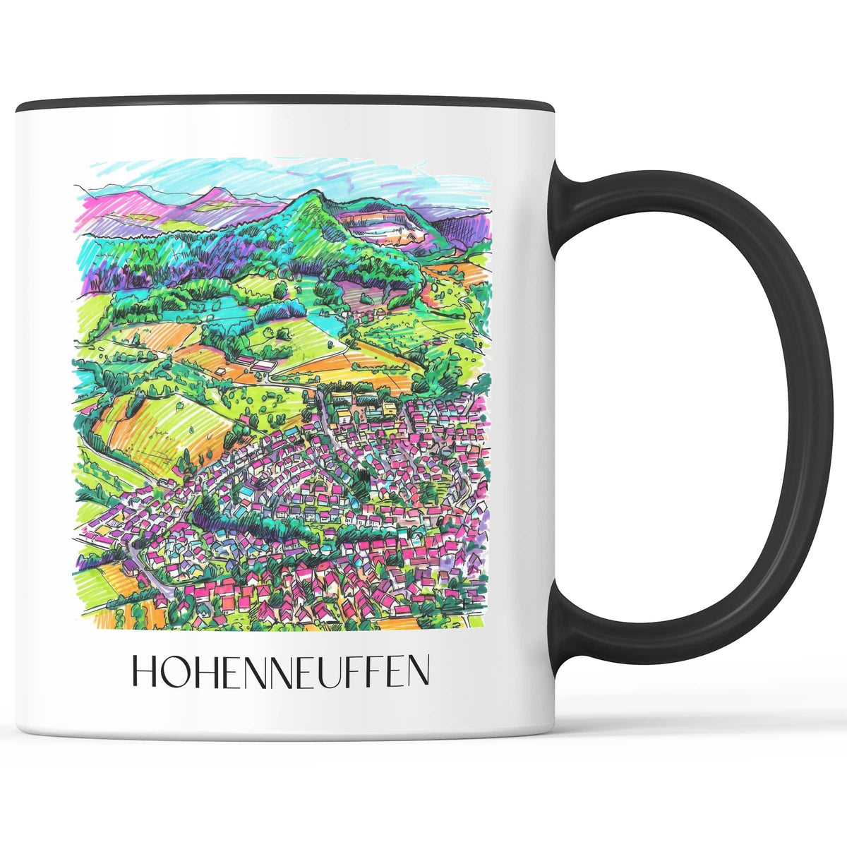Hohenneuffen - Deutschland Becher - Kaffeetasse im Tag Graffiti Stil - favplace