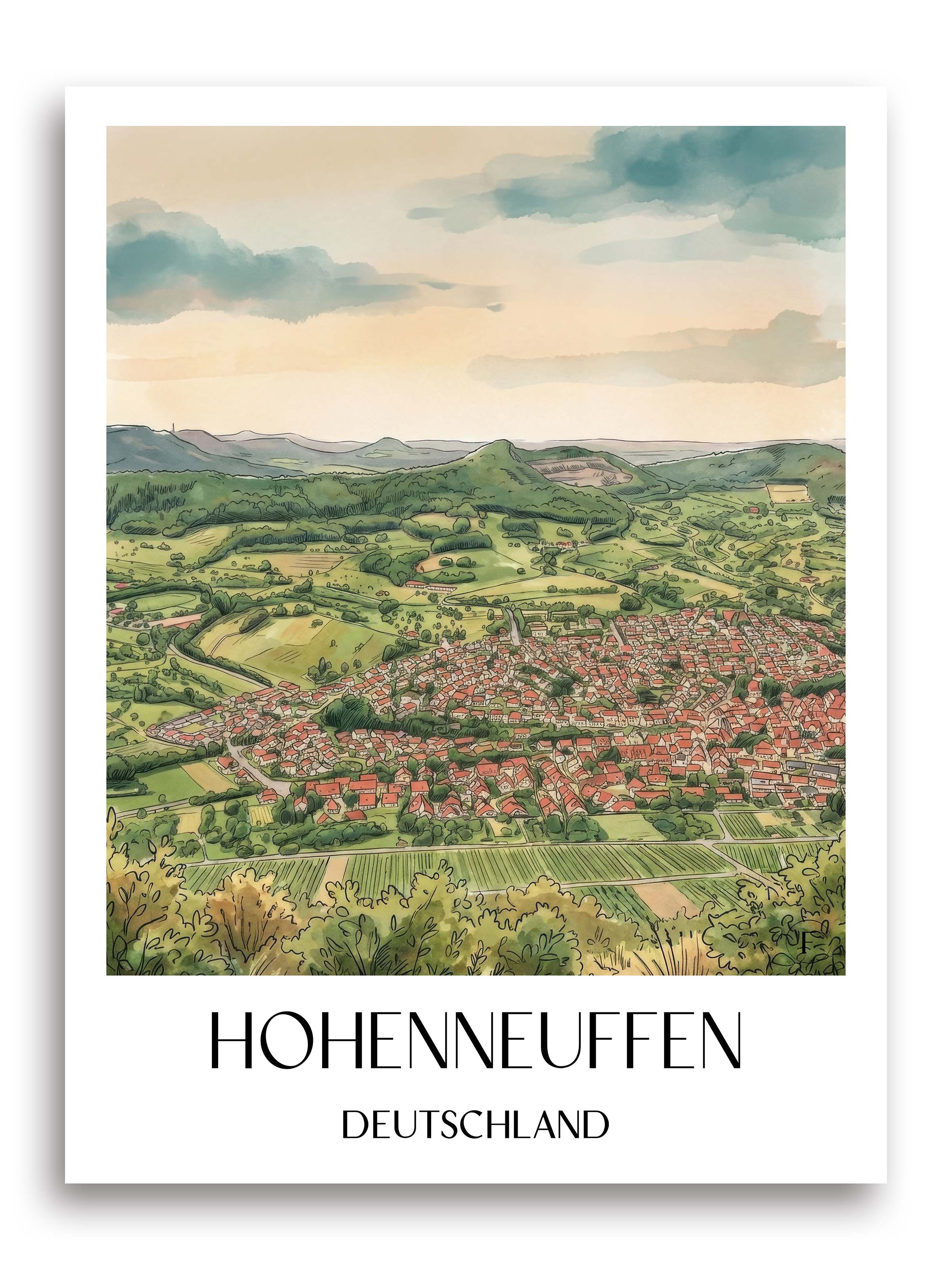 hohenneuffen-deutschland-poster-aquarell