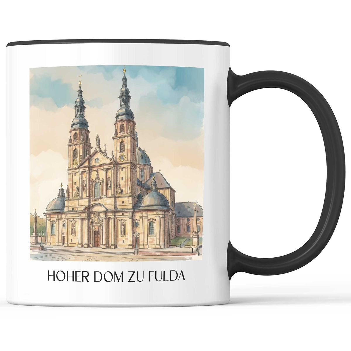 hoher-dom-fulda-deutschland-kaffeebecher-aquarell