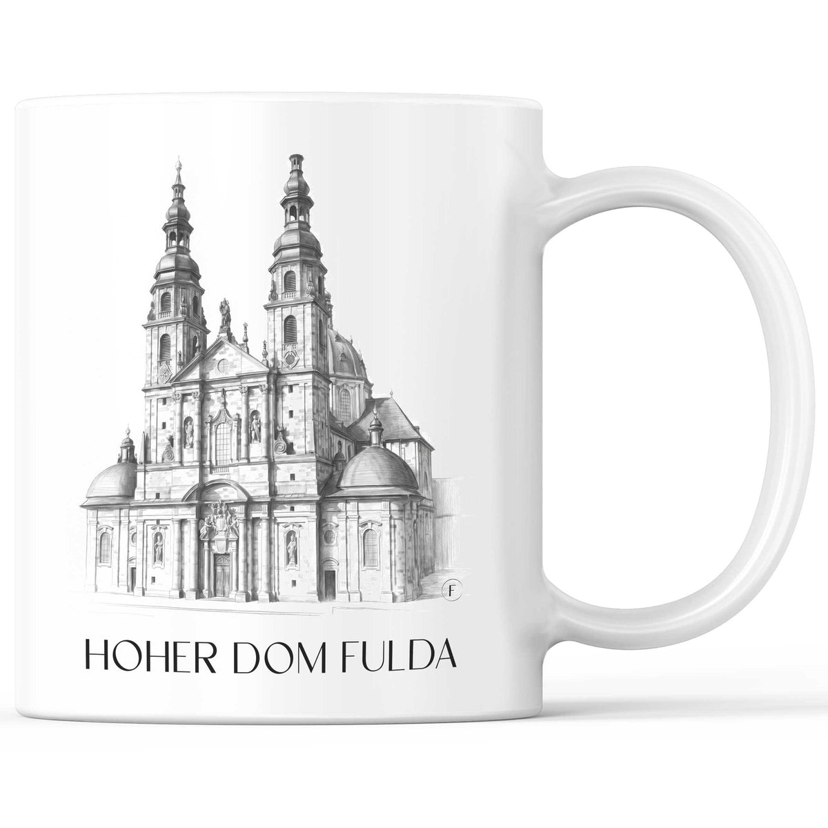 Hoher Dom Kaffeebecher - Fulda - Deutschland Becher - Kaffeetasse im Zeichnung Stil