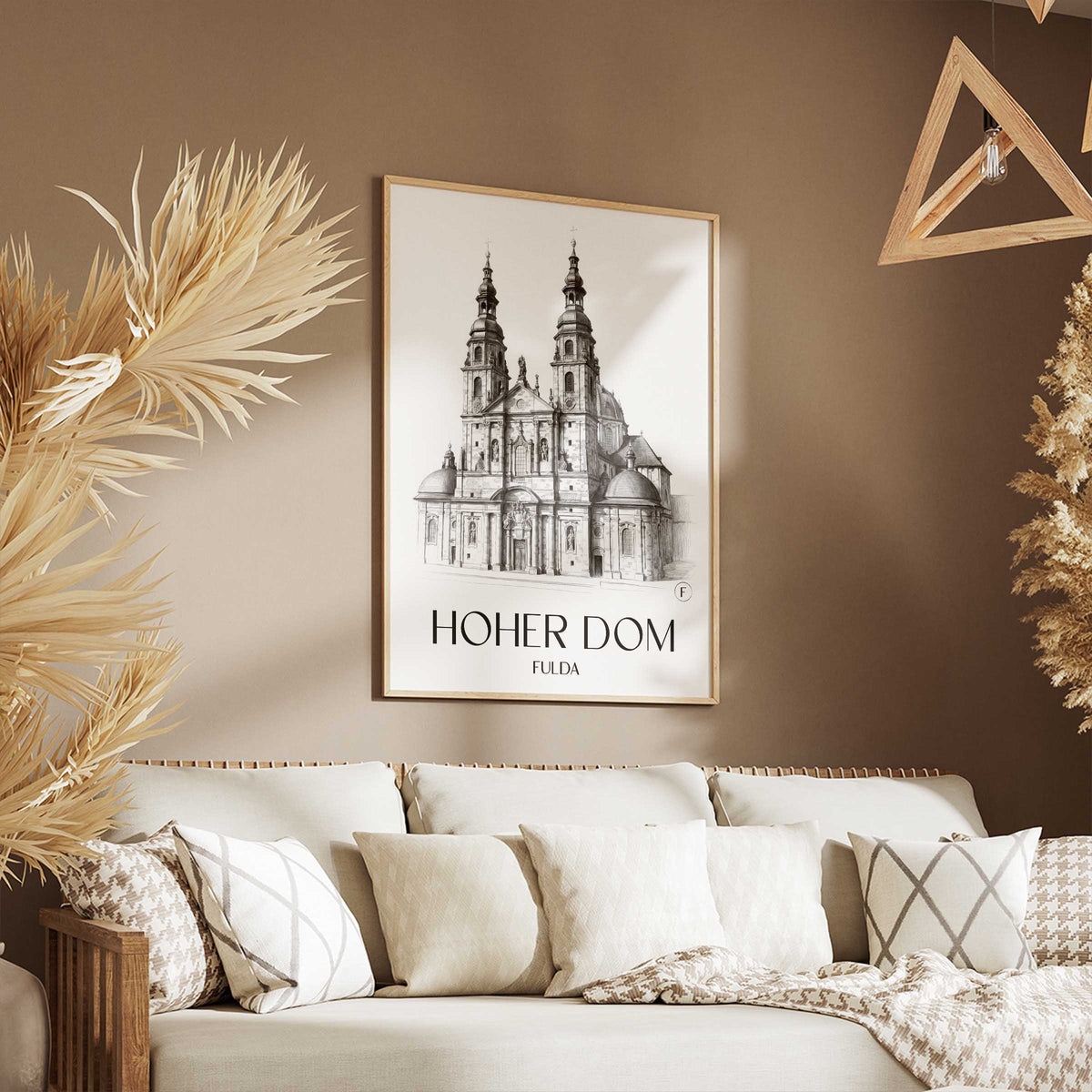 hoher-dom-fulda-deutschland-poster-bleistift-zeichnung-drawing