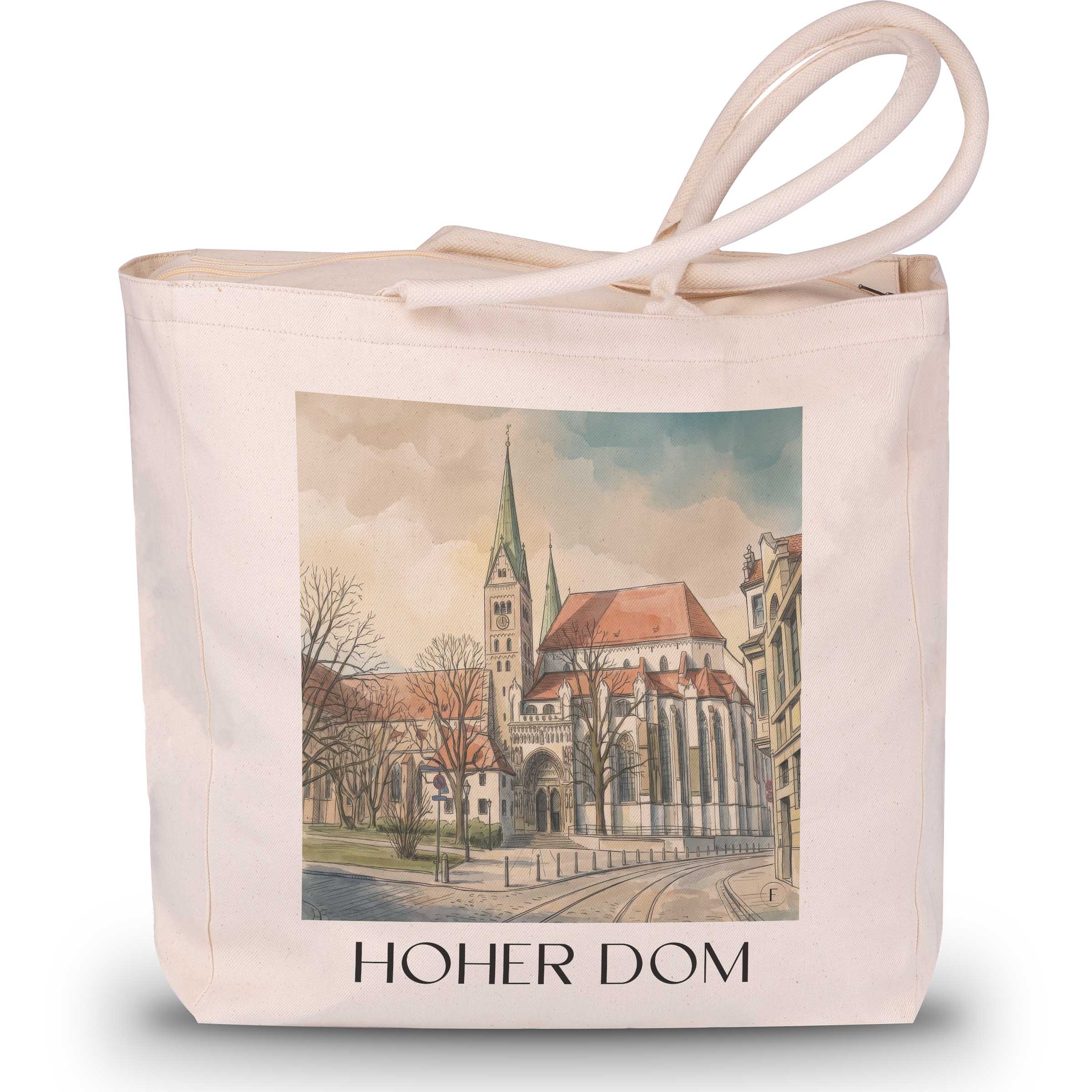 hoher-dom-augsburg-deutschland-einkaufstasche-aquarell